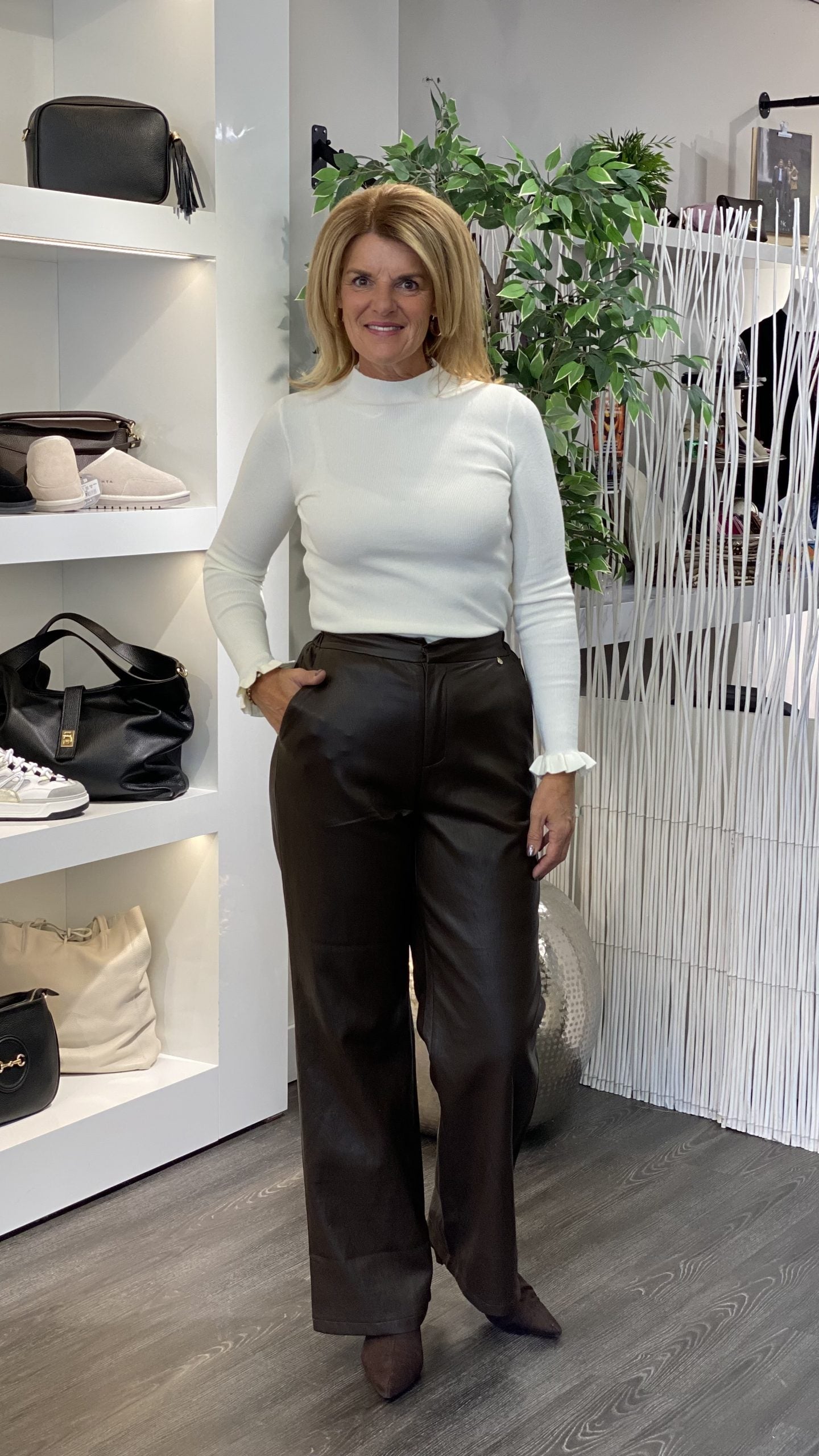 C&S Astrid Knit Pullover trui wool white