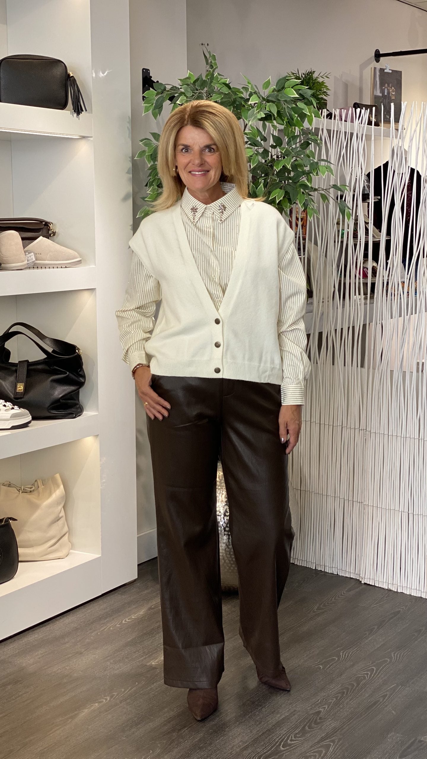 C&S Vivian Gilet wool white