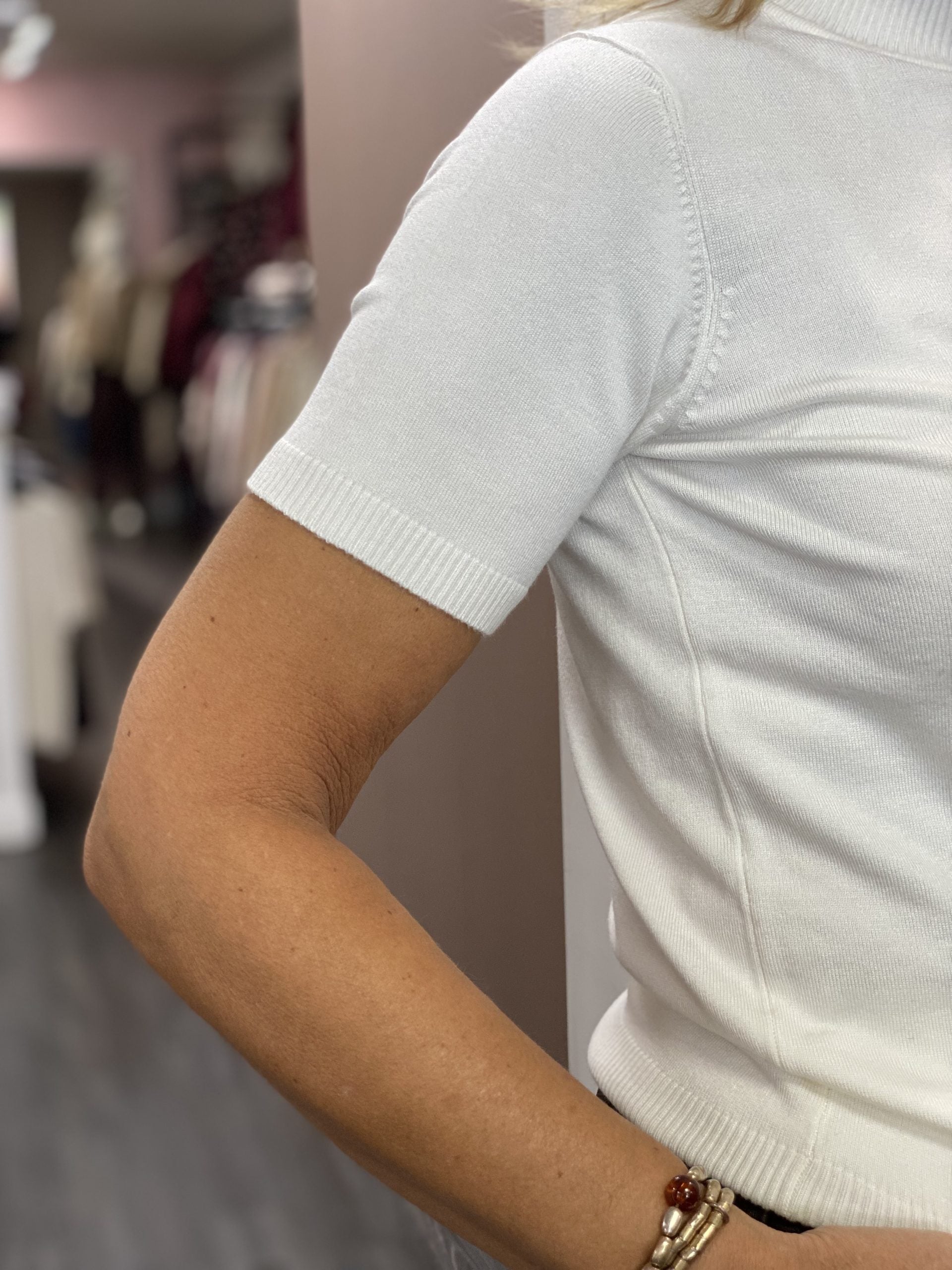 NED Mayra 1/2 SS-RMB Brei Top ecru