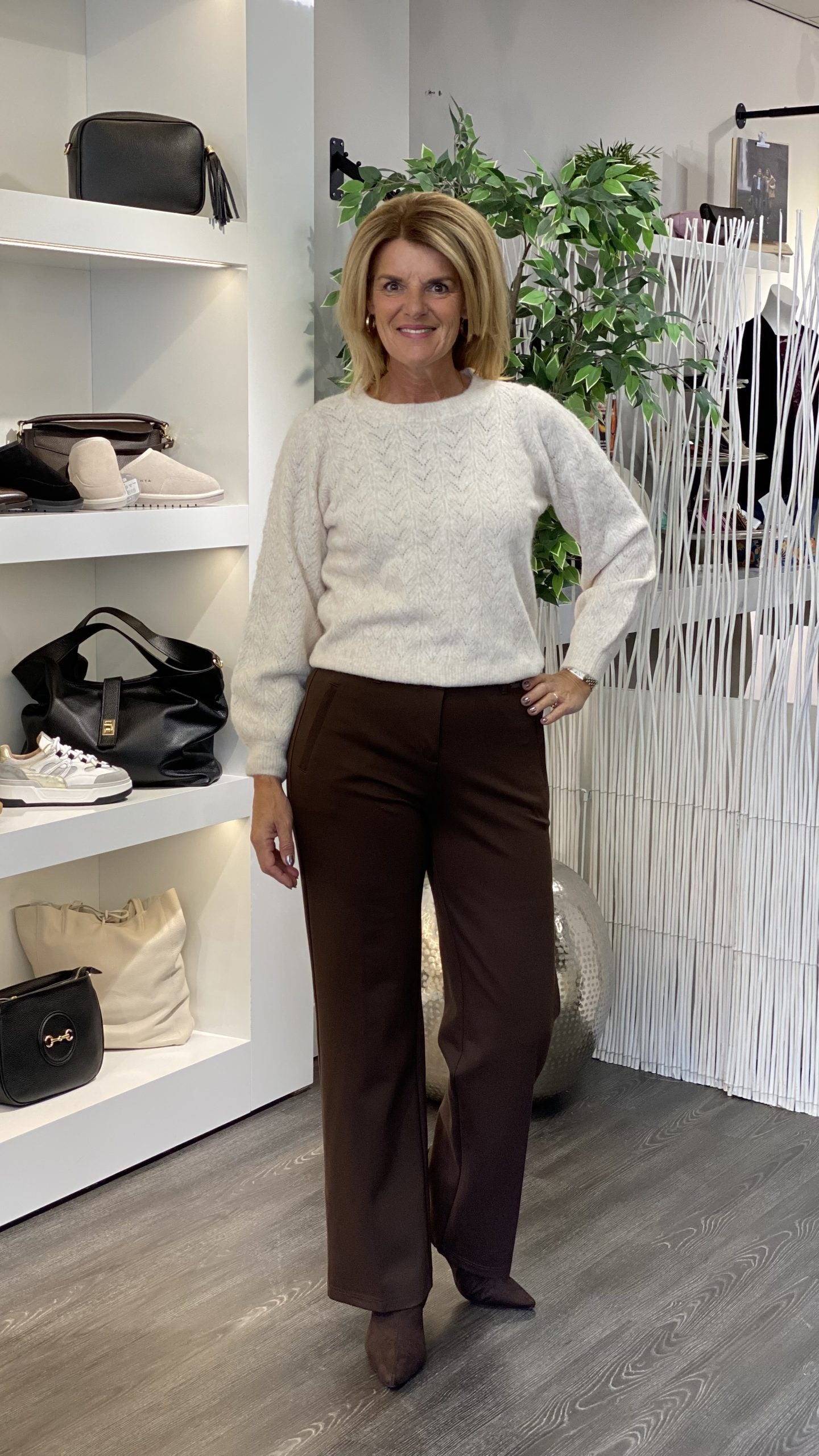 Freequent Grsevalin Pullover trui moonbeam melange