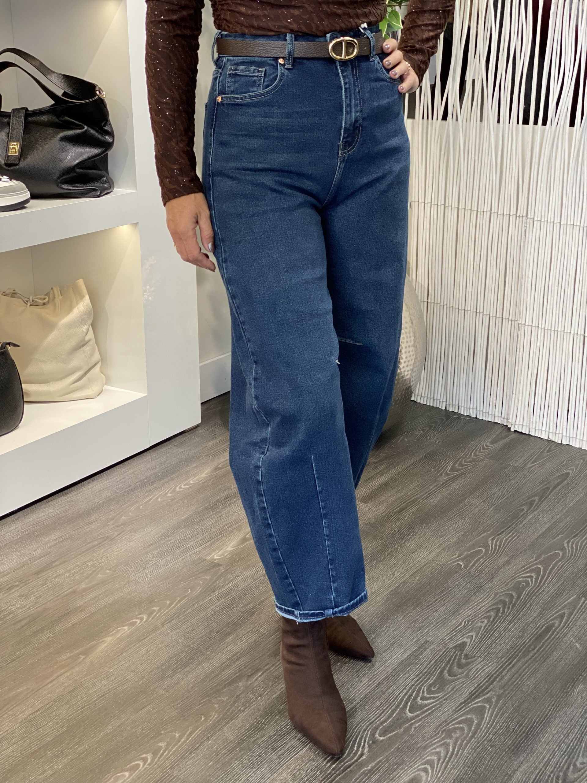 Jewelly Jeans Broek Balloon Fit dark blue JW8720