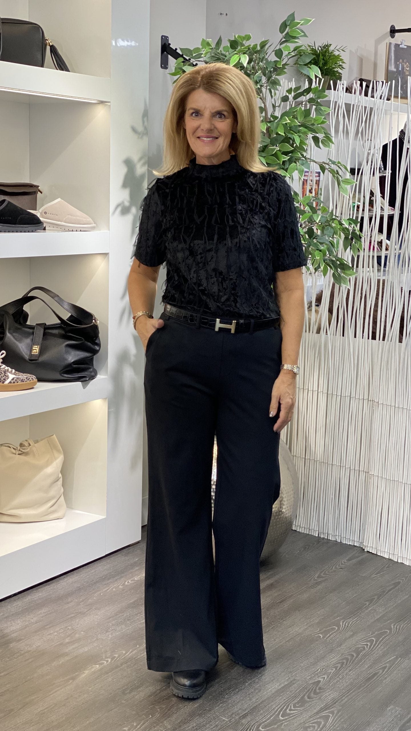 Lady Day Travelstof Phoenix Brushed Broek zwart