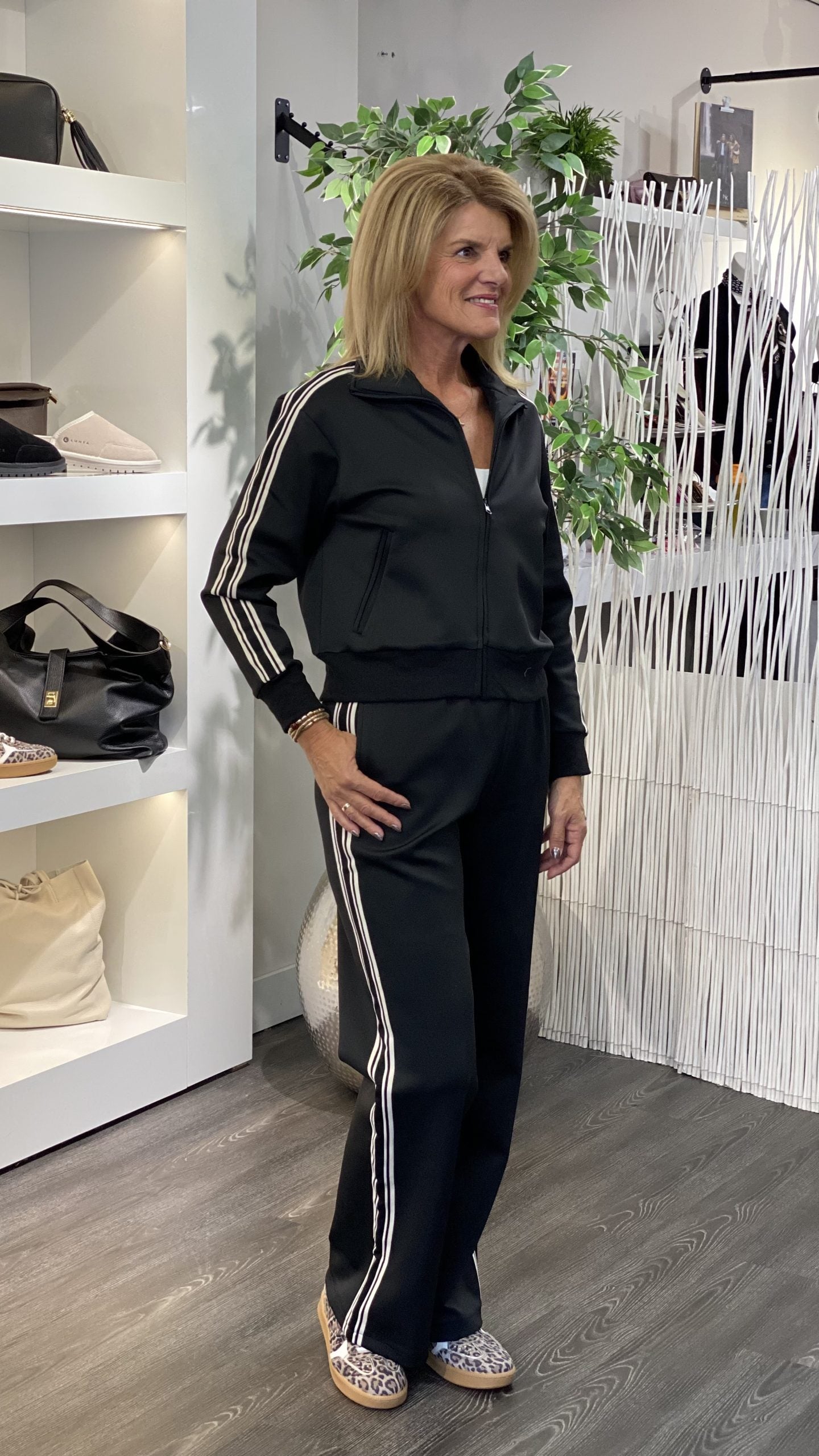 Azzurro Trainingsbroek Oldschool A9773 zwart