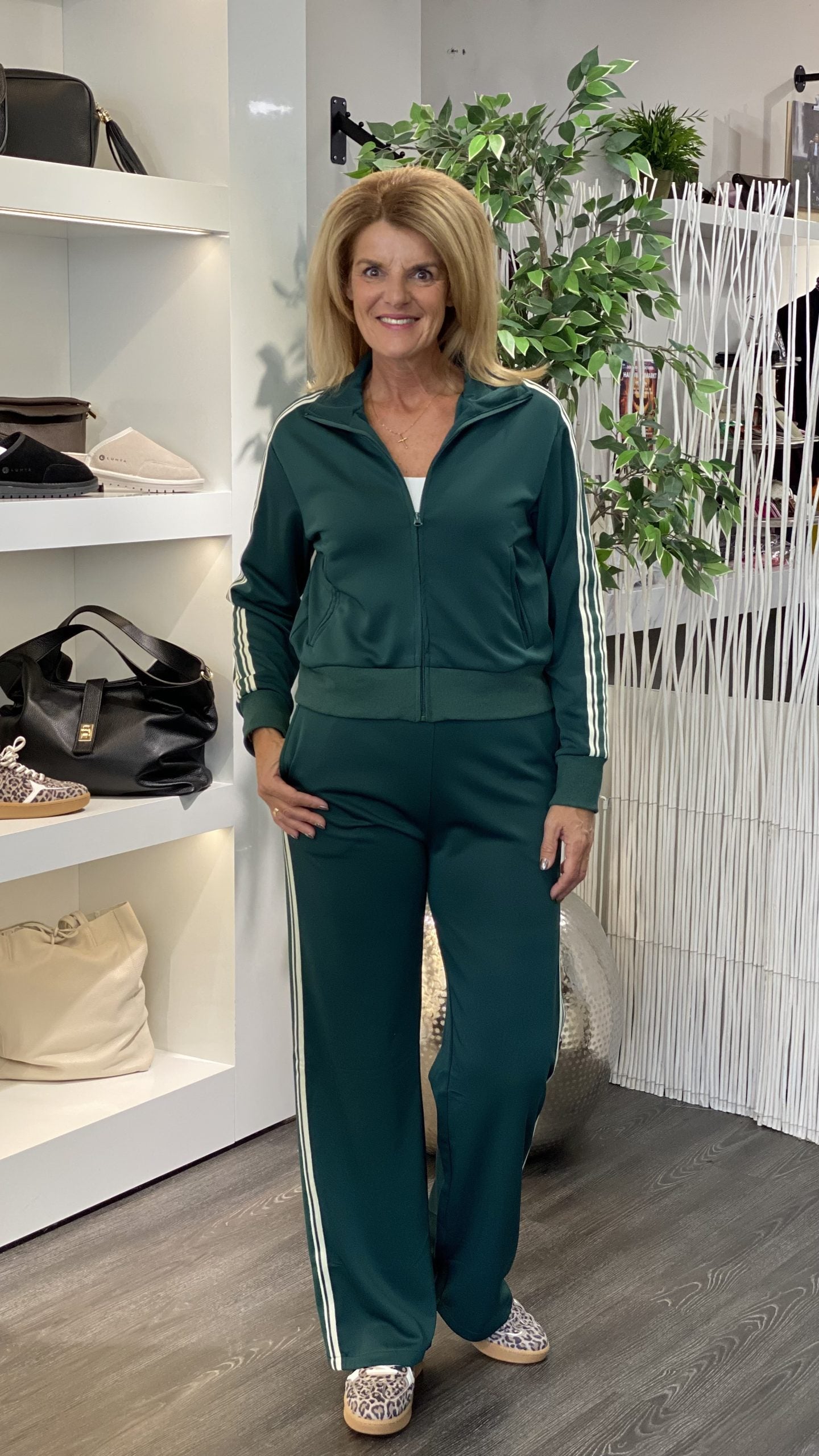 Azzurro Trainingsbroek Oldschool A9773 groen