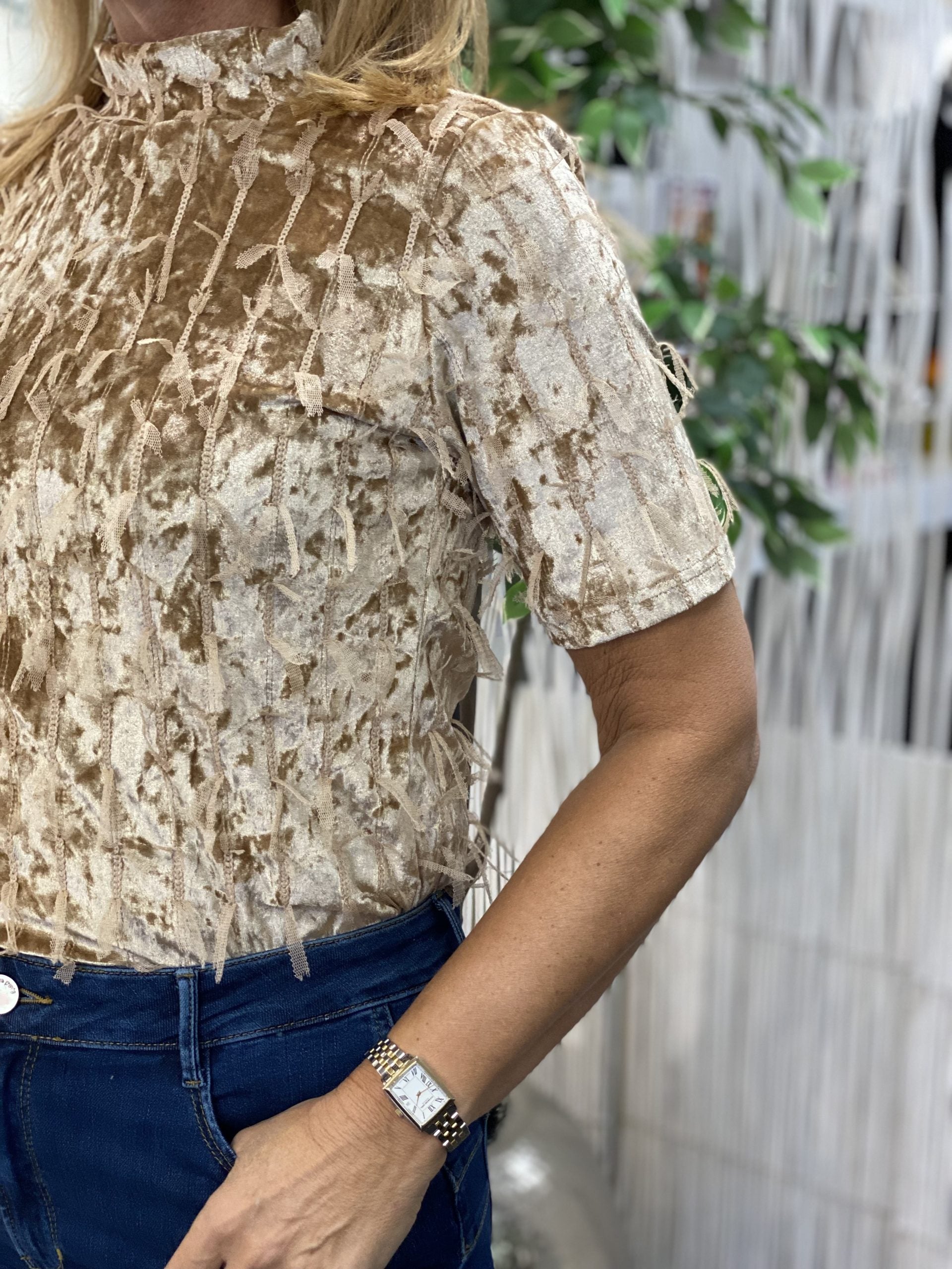 NED Milans Plain 1/2 SS Velvet Feather ginger sand