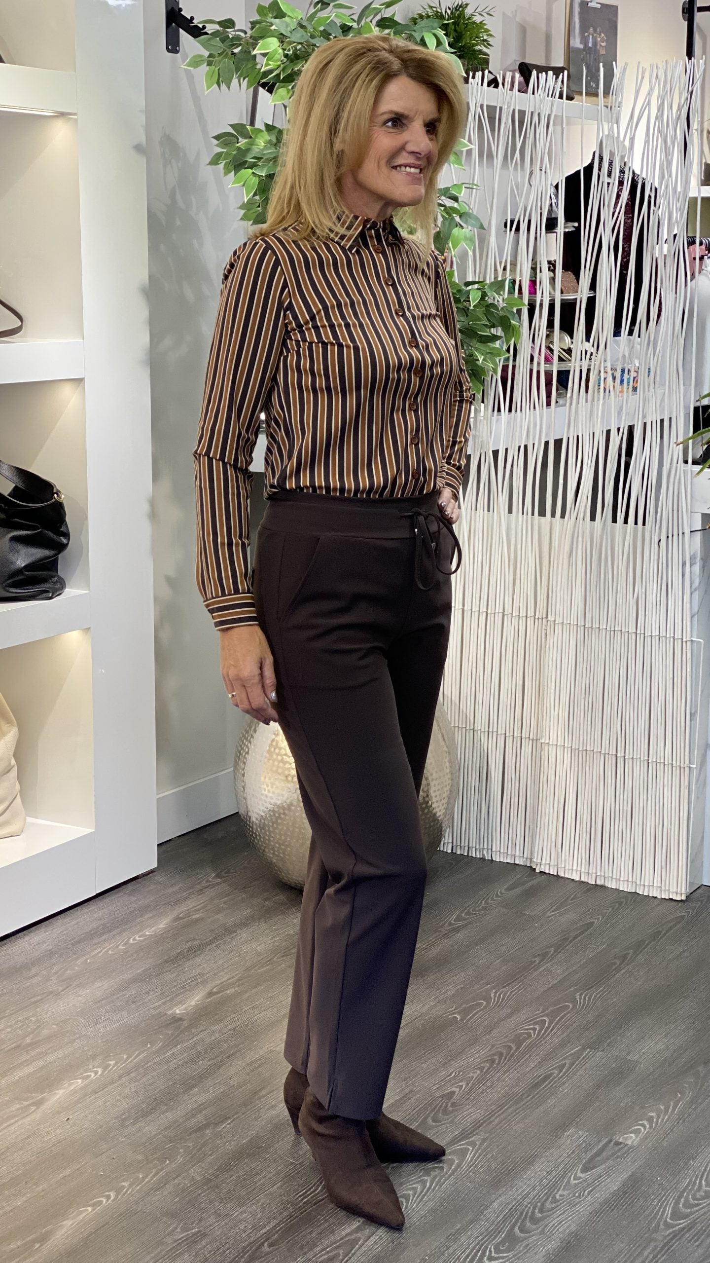 Mi Piace Travelstof Bonded Broek 202753 espresso