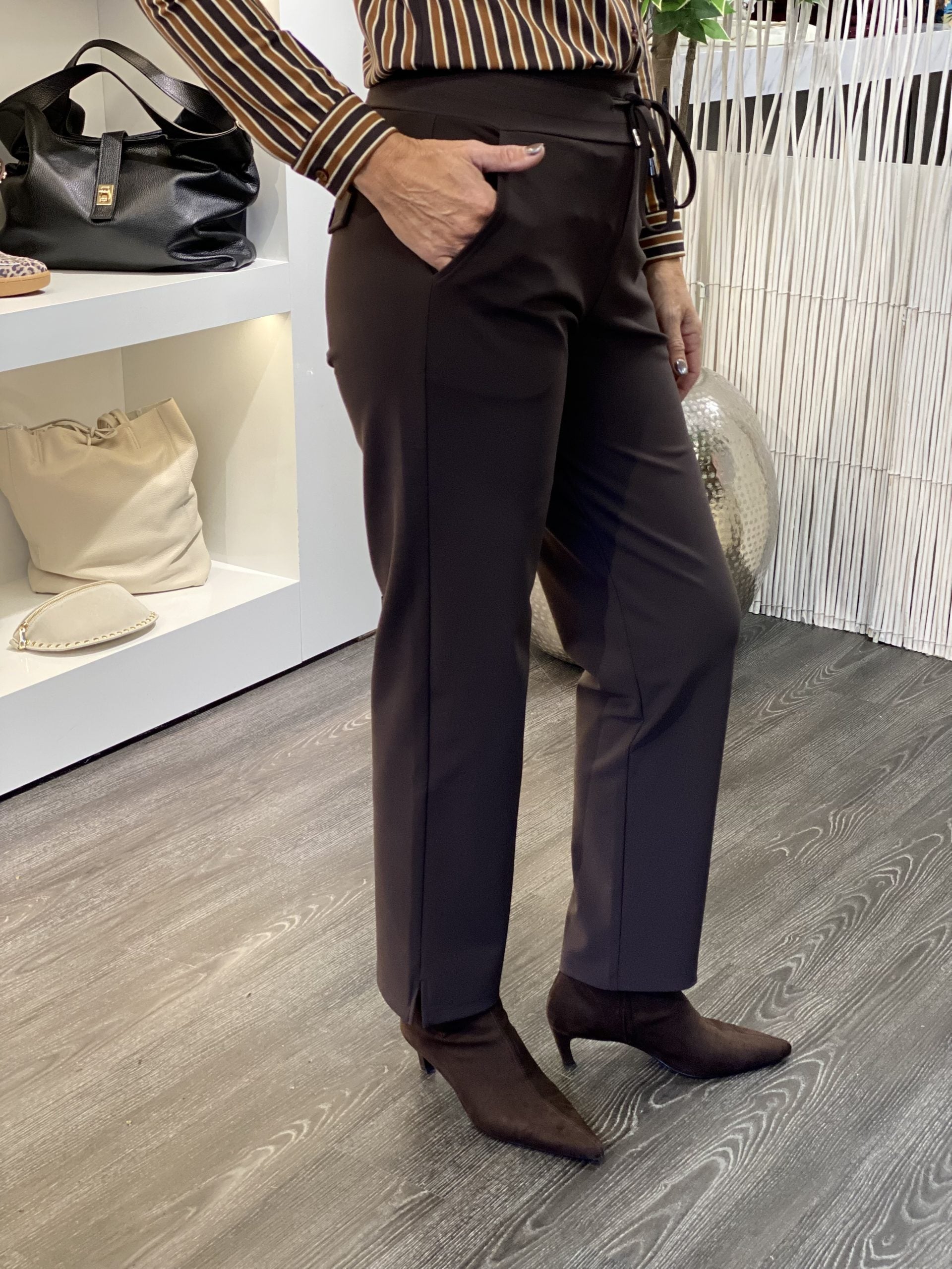 Mi Piace Travelstof Bonded Broek 202753 espresso