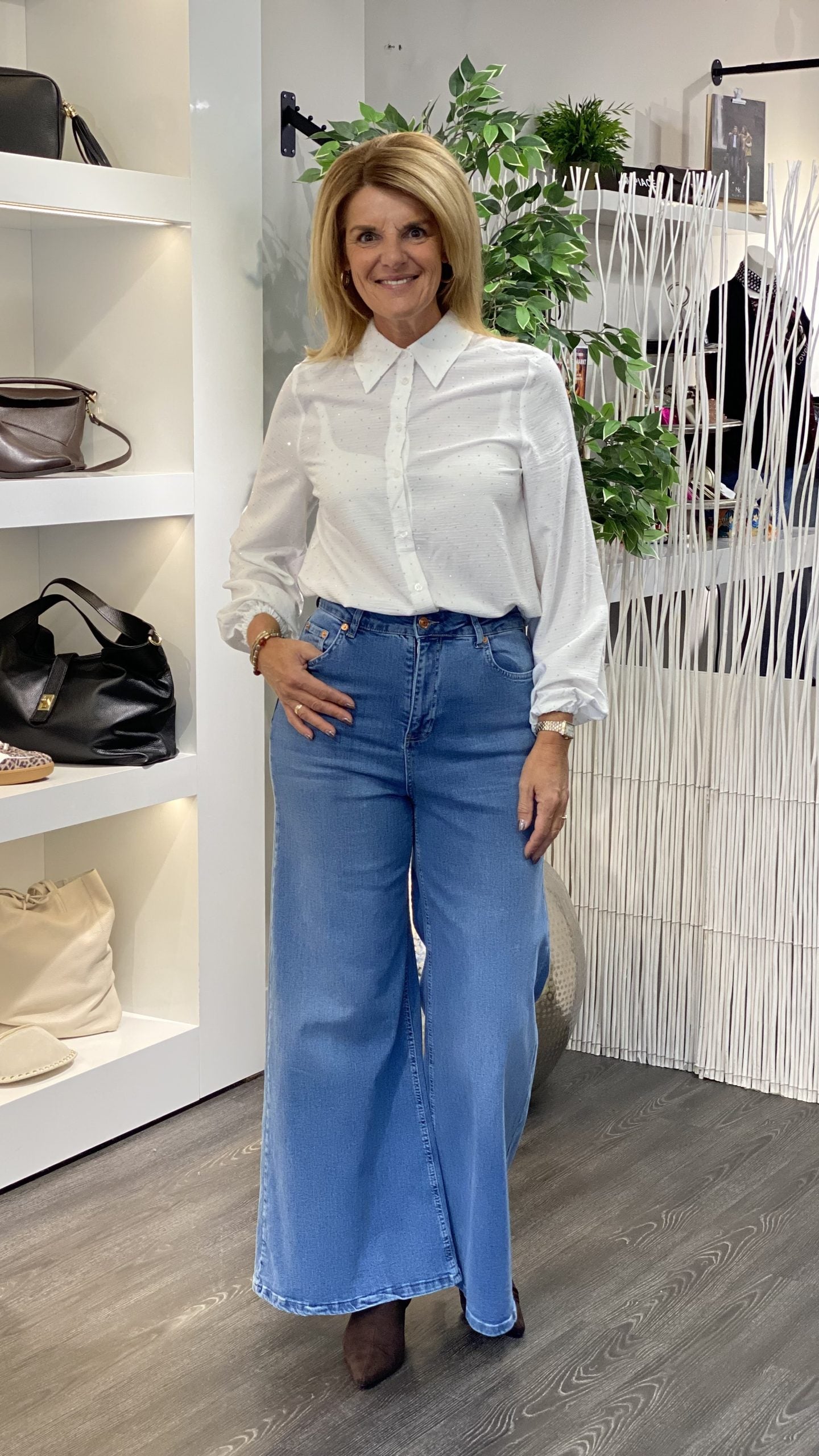 Freequent Shine Blouse star offwhite melange