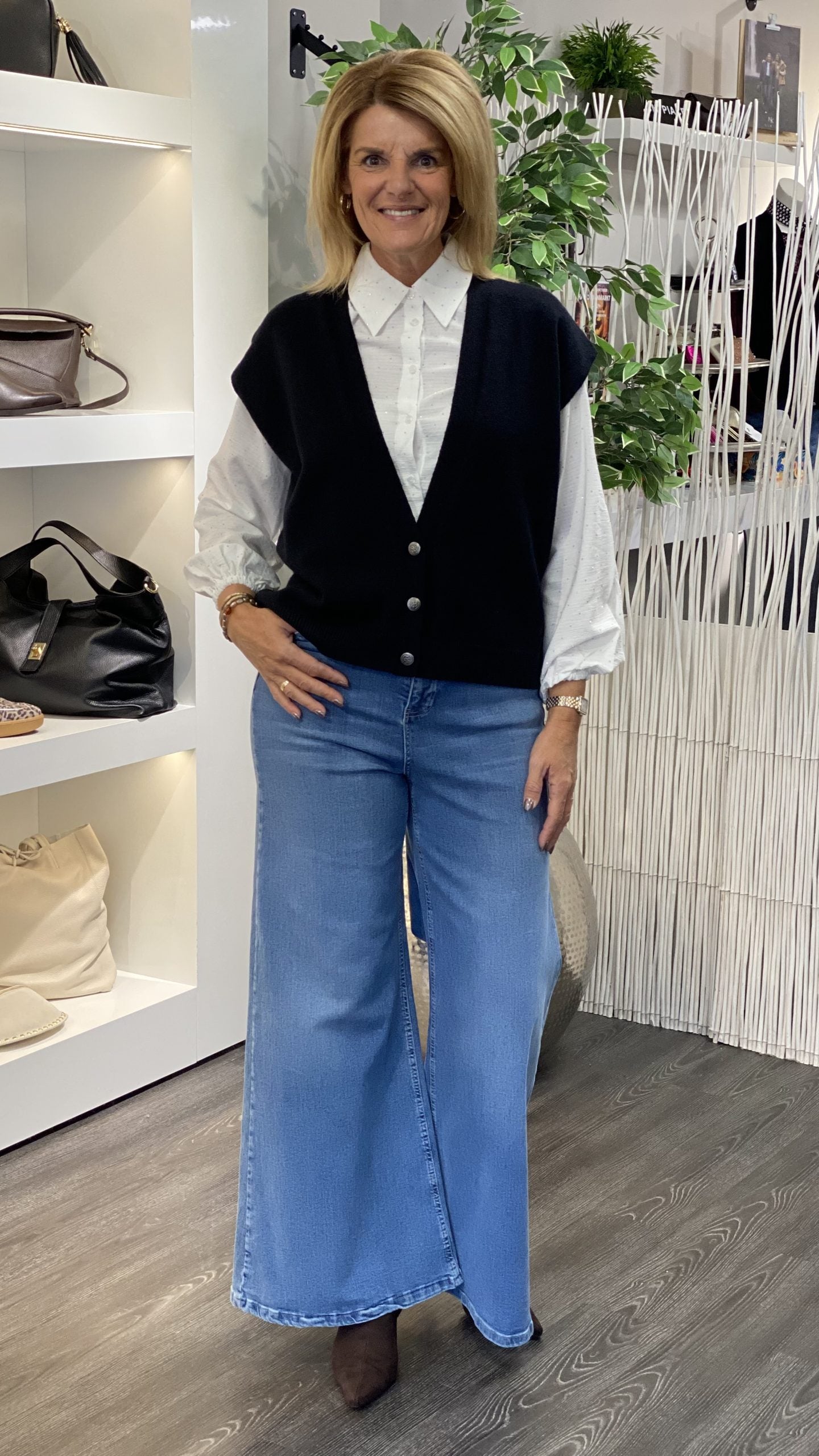 C&S Vivian Gilet zwart