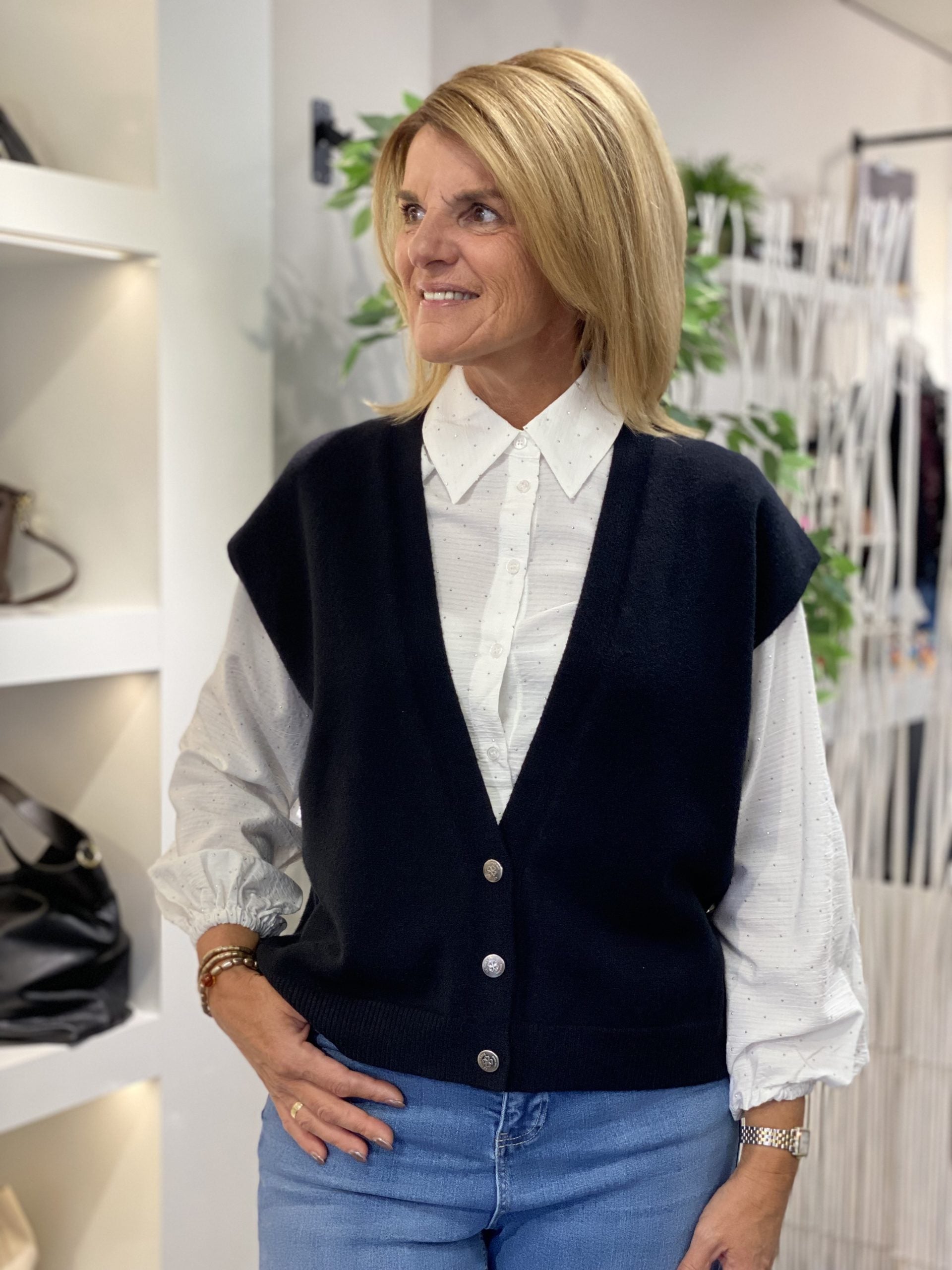 C&S Vivian Gilet zwart