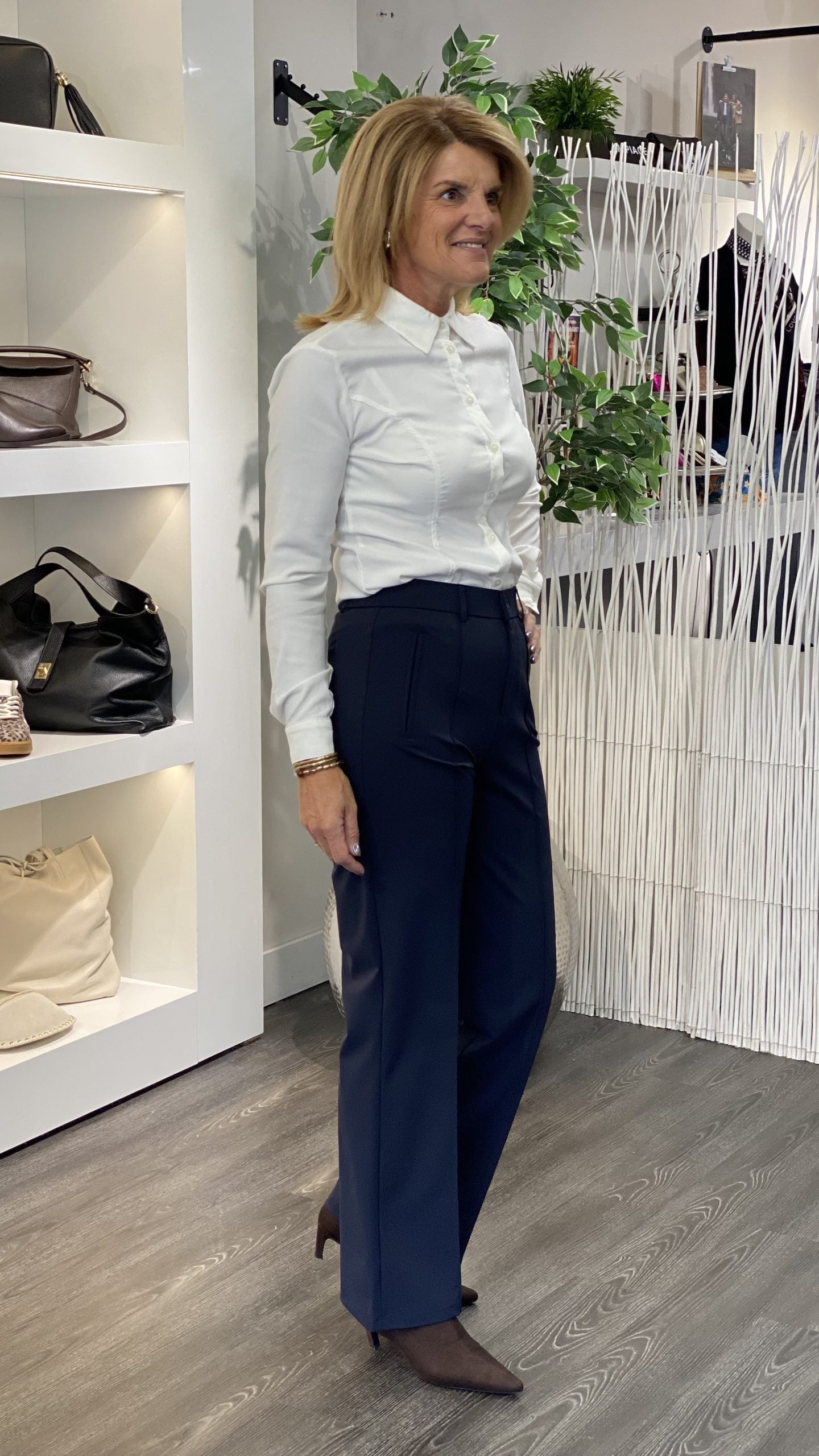 Zoso Noura Travelstof Broek donkerblauw