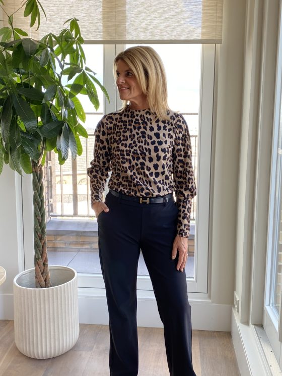 Mi Piace Bonded Travelstof Wijde Broek zwart 202624