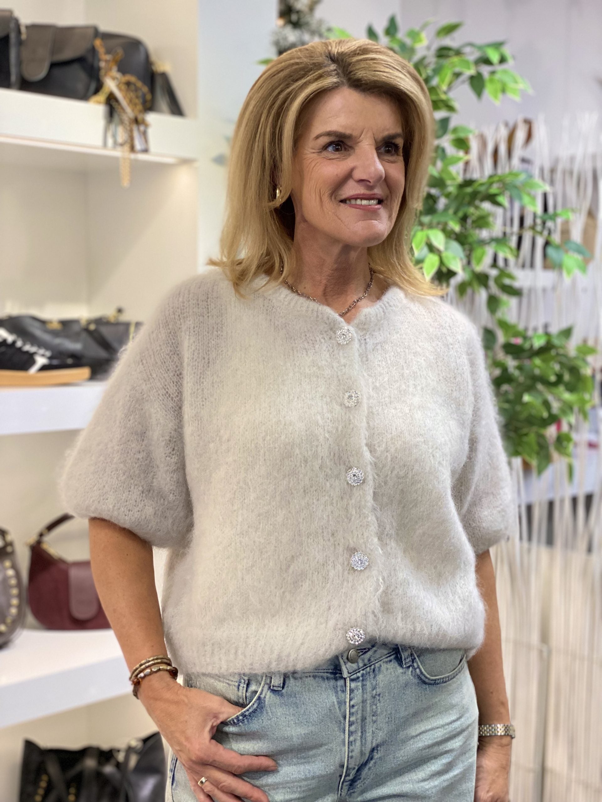 Boebou Zachtgebreid Vest S105 zand