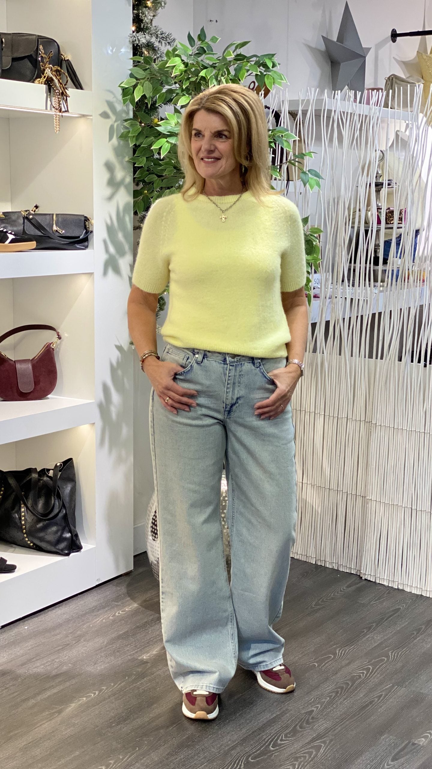 Boebou Zachtgebreide Top S104 geel