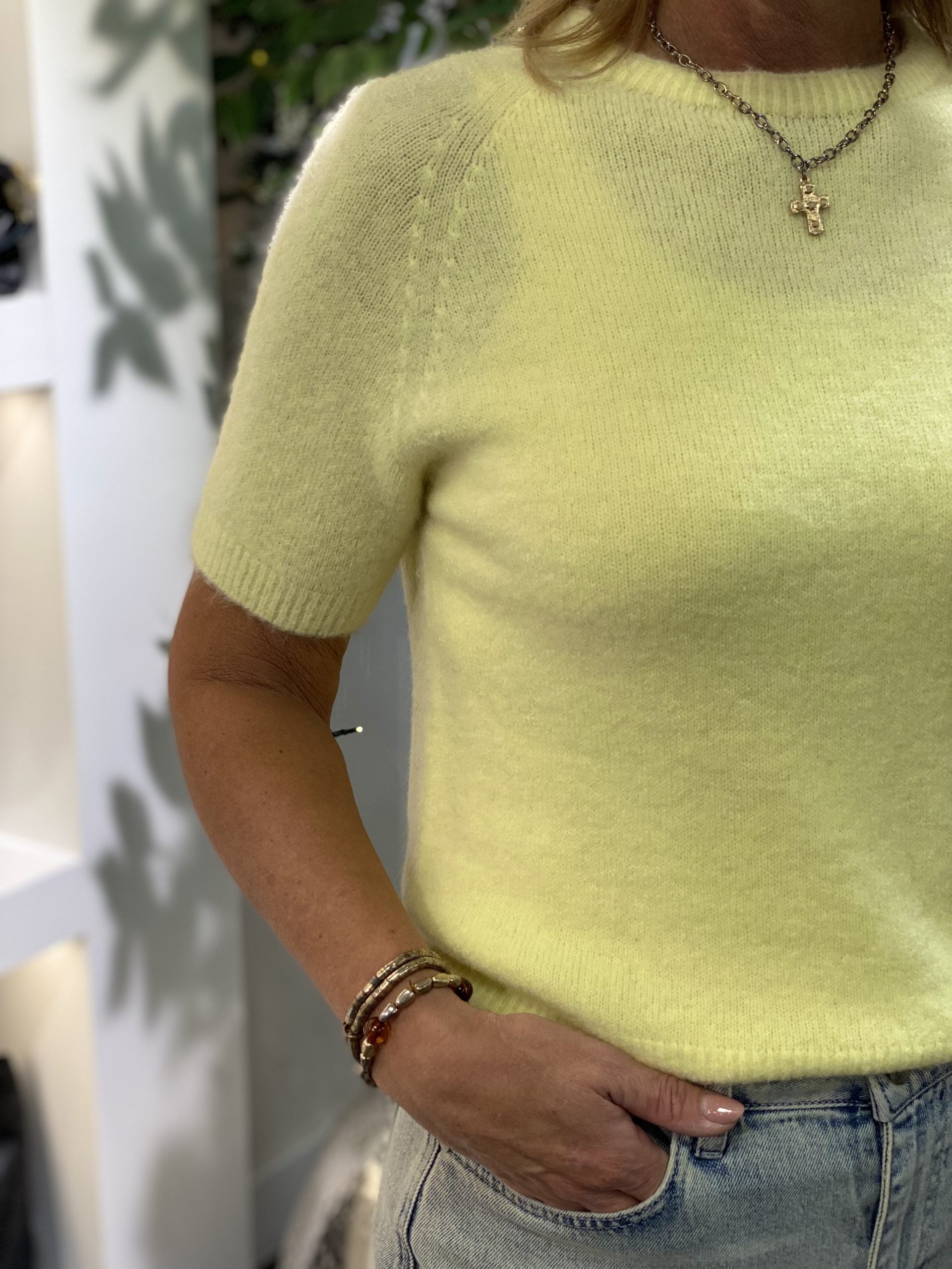 Boebou Zachtgebreide Top S104 geel