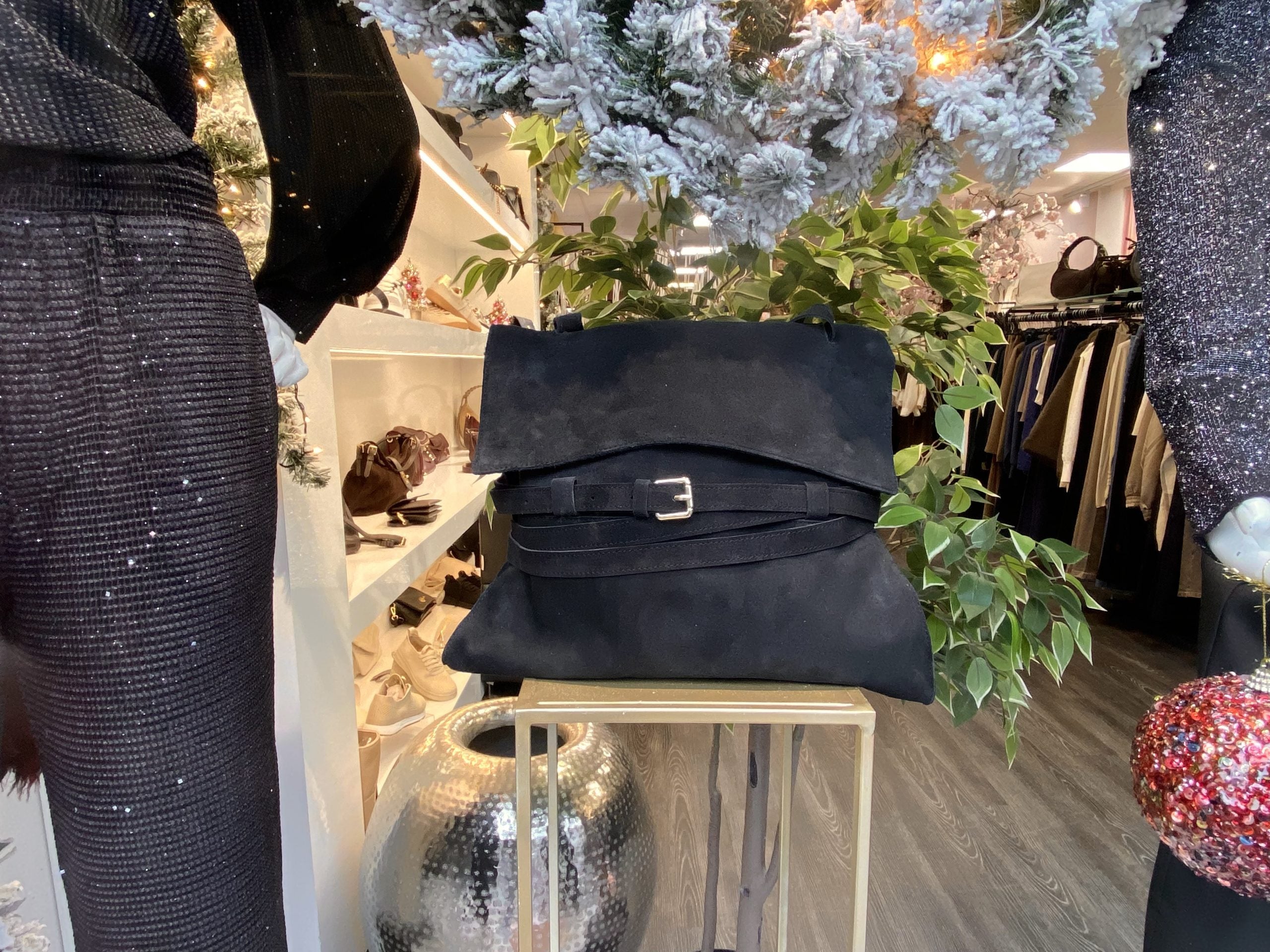 Giuliano Shopper Tas Suede Riemen Zwart/Goud T387 552415