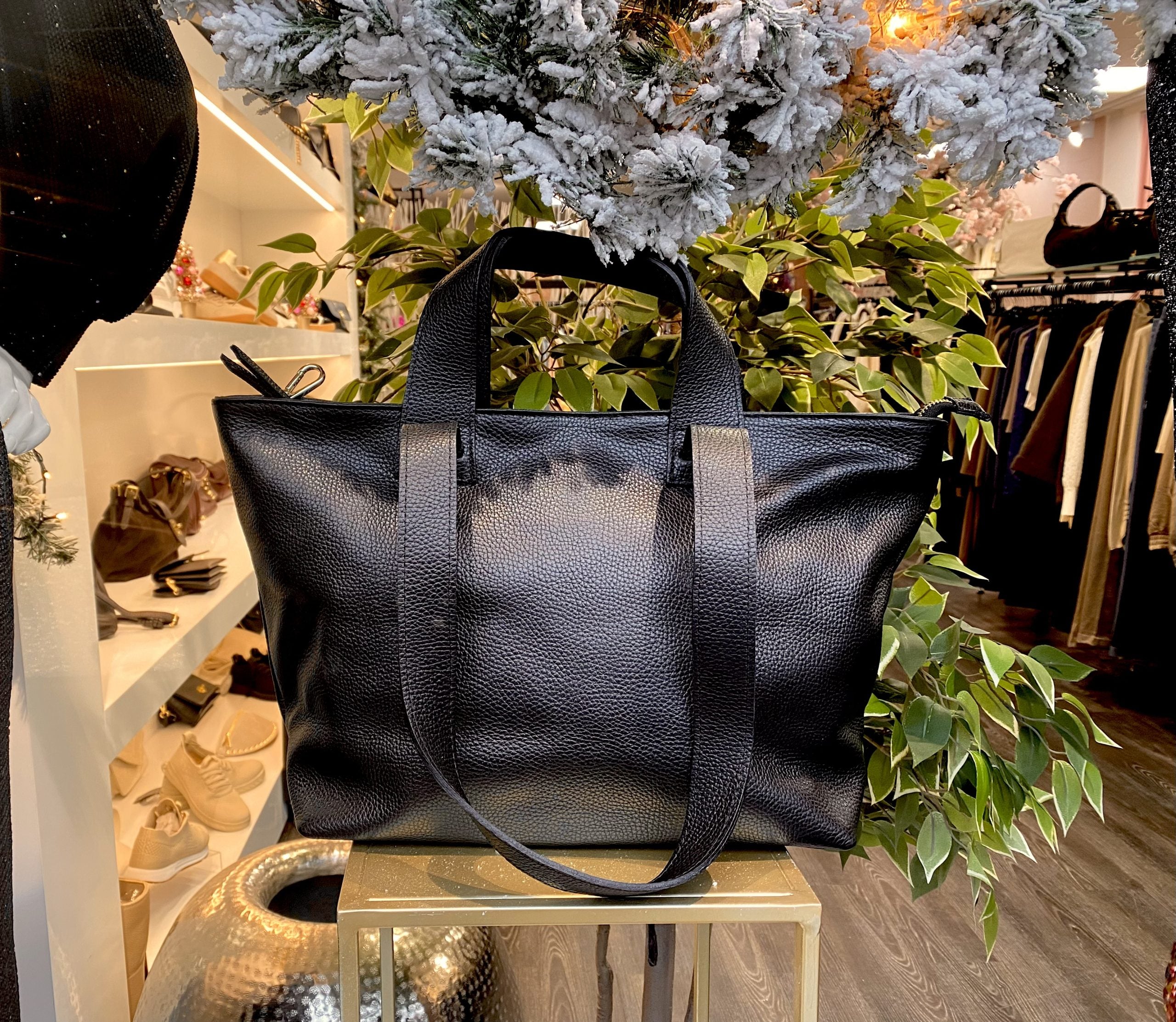 Giuliano Shopper Tas Leer Zwart T385 552828