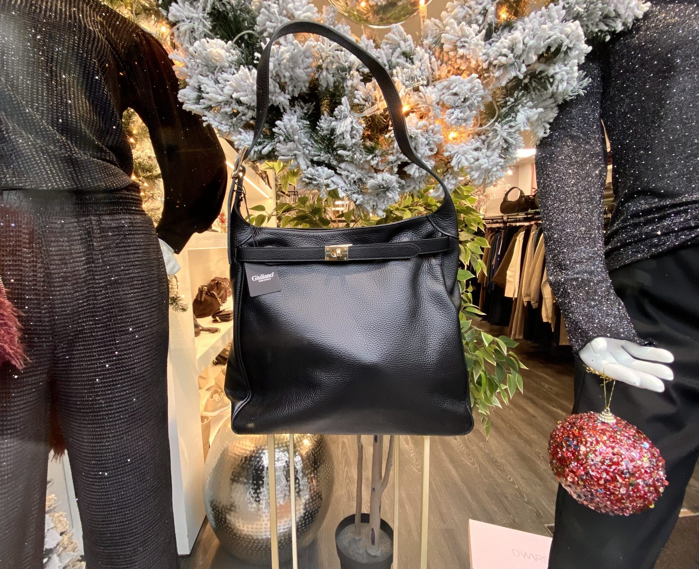 Giuliano Shopper Tas Leer Zwart/Goud T383 552426