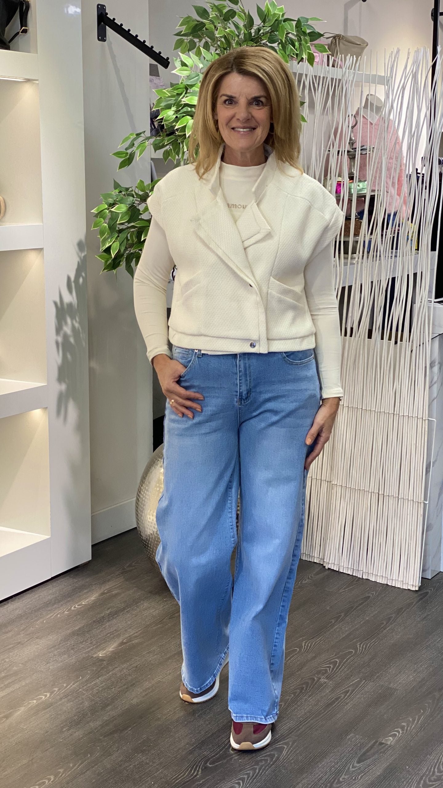 Azzurro Gilet 9894 offwhite