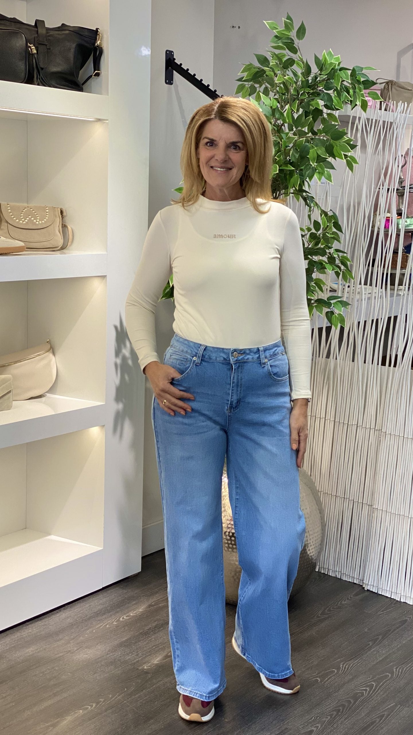 Azzurro Amour Col Top 9290 off white