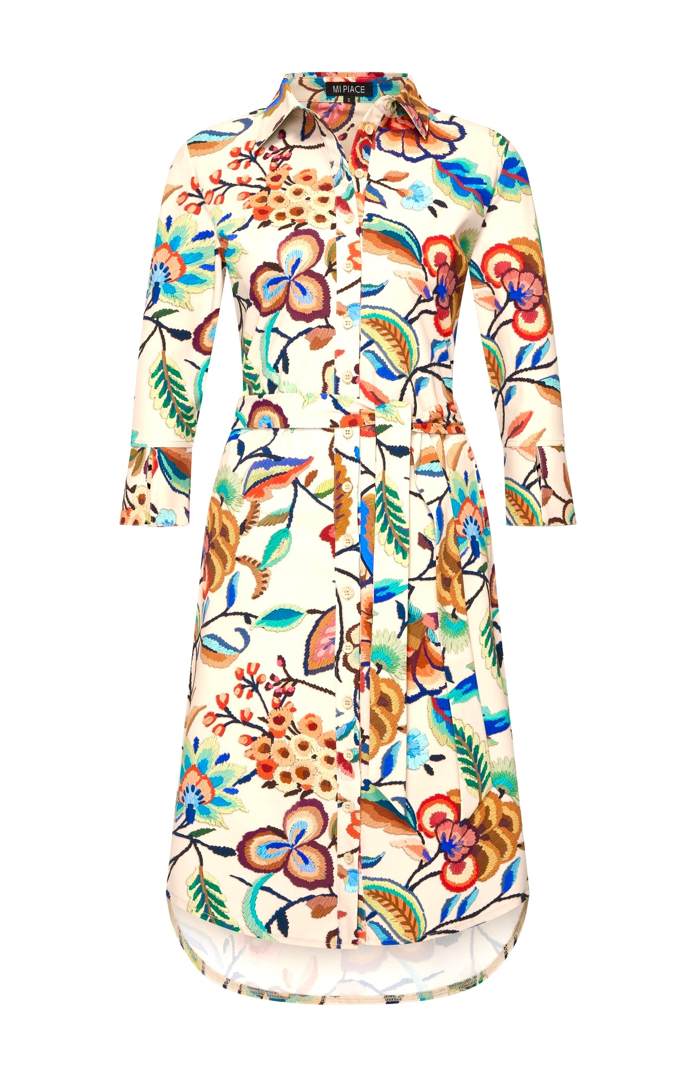 Mi Piace Travelstof Jurk 202092 embroidered bloom print