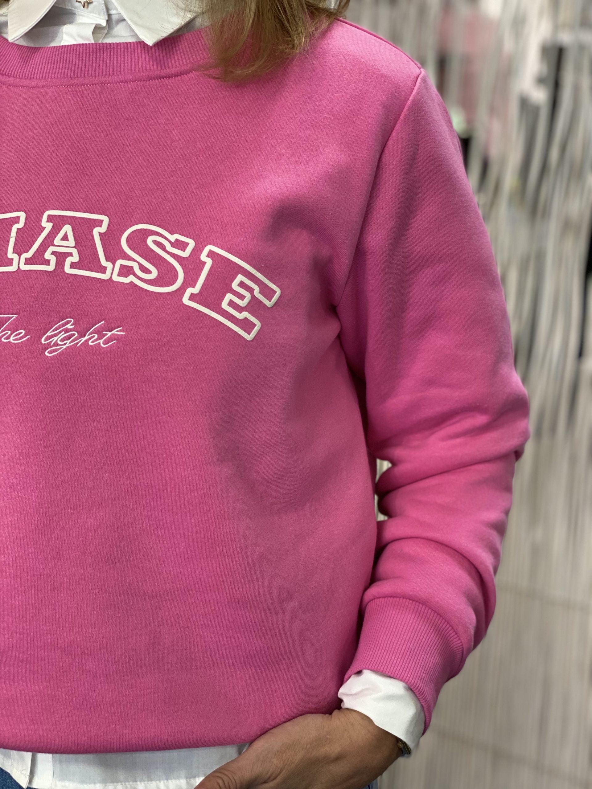 Freequent Kamela Pullover wild orchid w. star off white