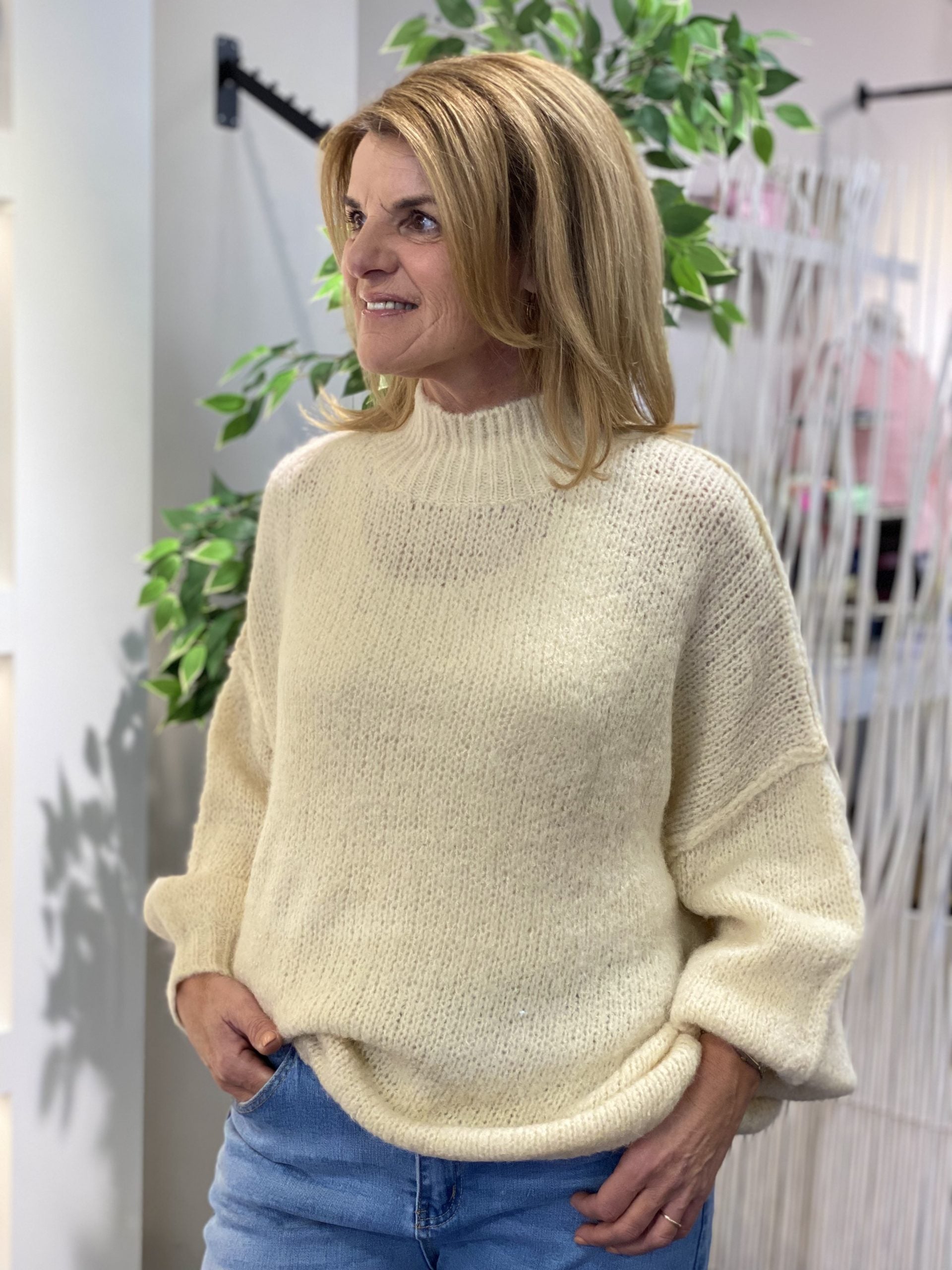 Azzurro Gebreide Trui 89396 beige