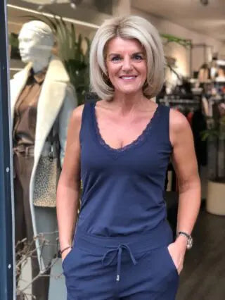 Mi Piace Travelstof Hemd 202129 donkerblauw