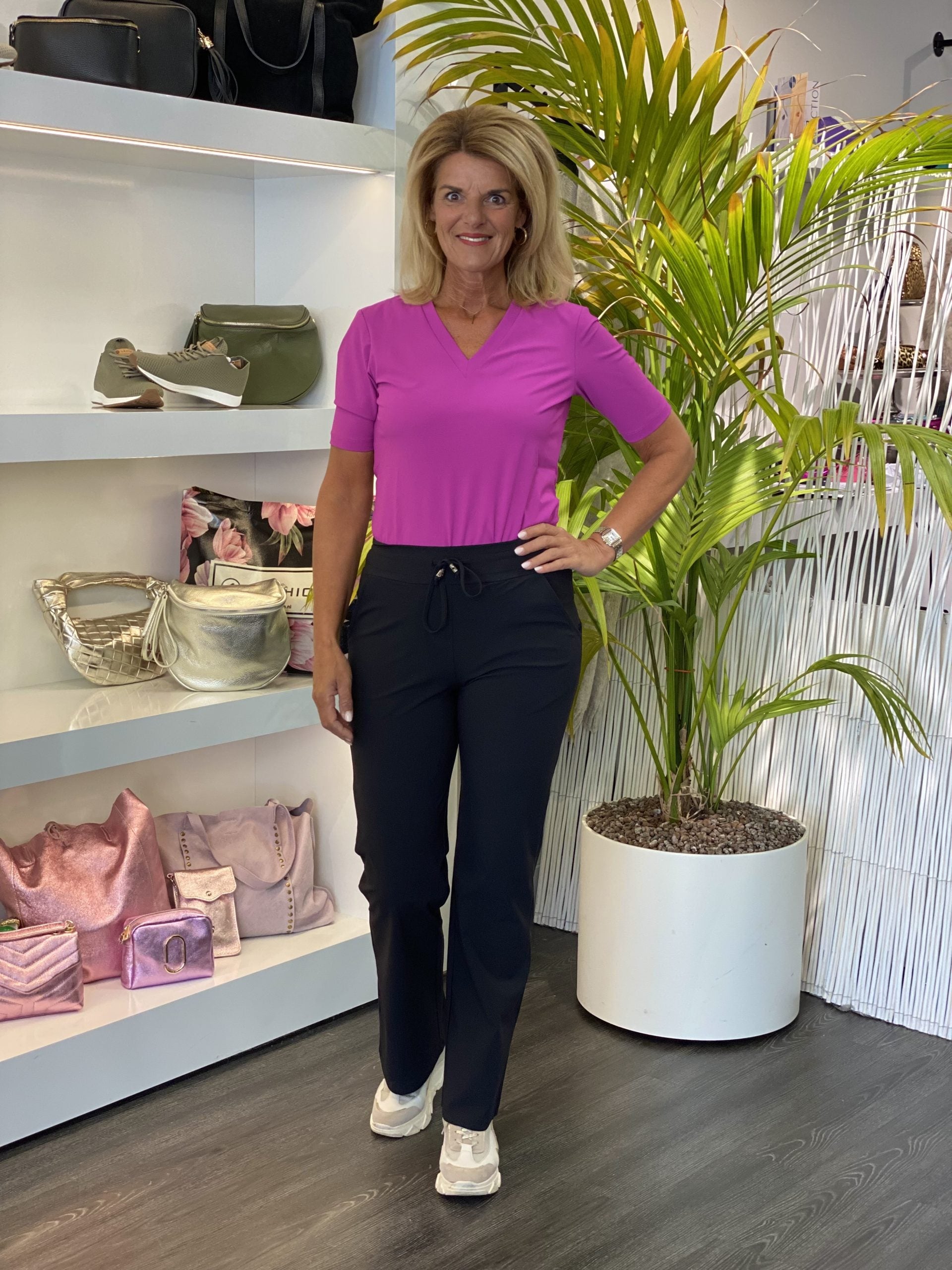 Mi Piace Travelstof Top V-Hals orchid 202271