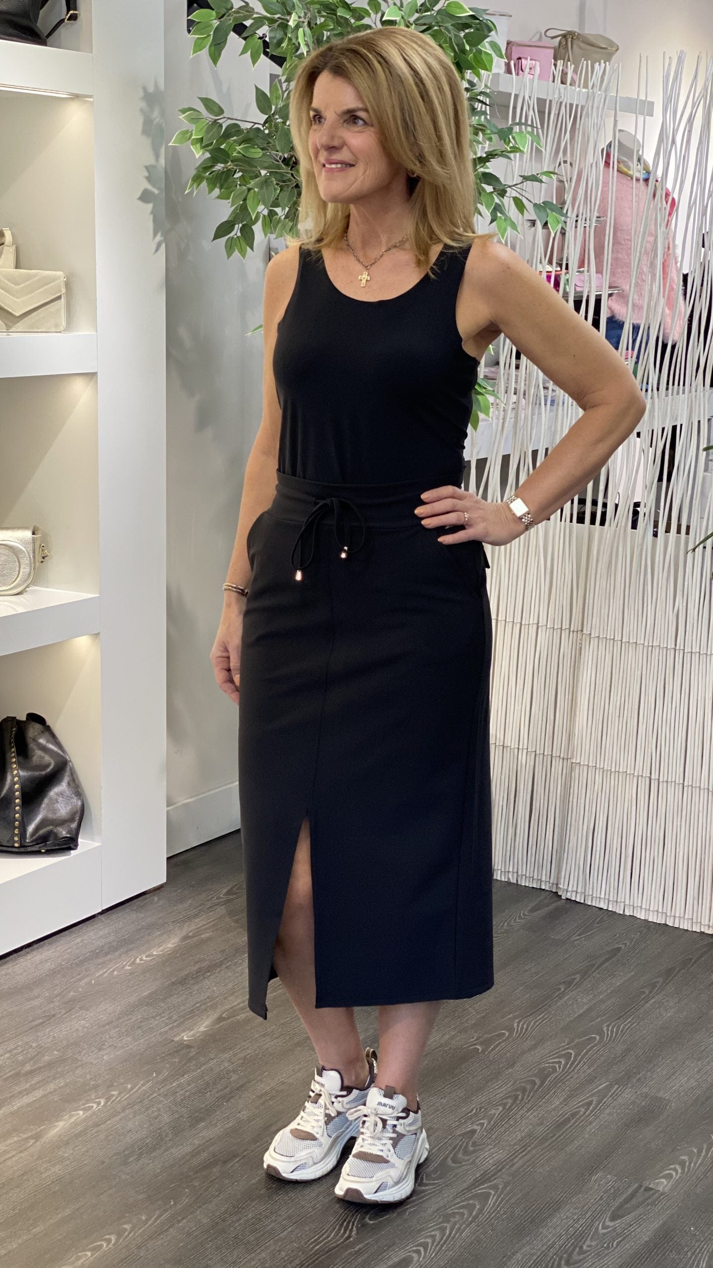 Mi Piace Travelstof Bonded Halflange Rok 202780 zwart