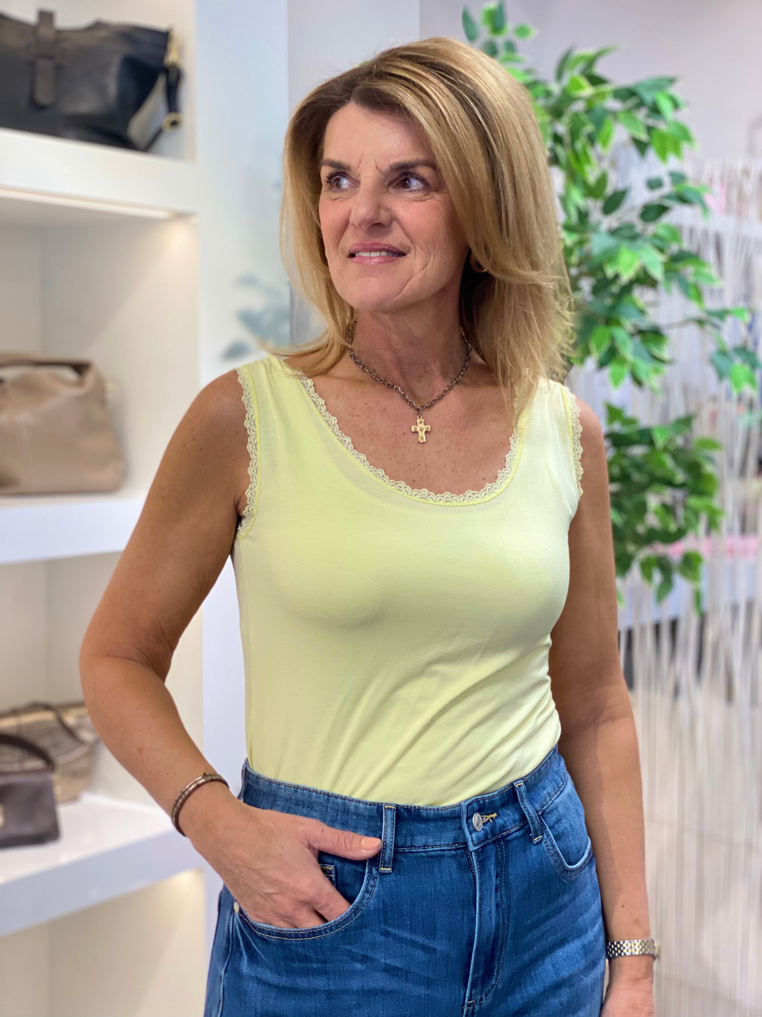 Hemd Top Valentine Kant S103 geel