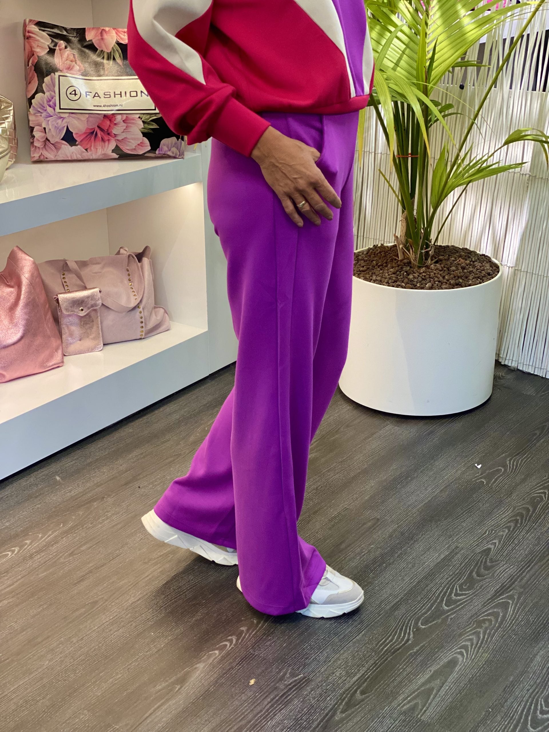 Fluresk comfy Rene Wijde Broek grape purple