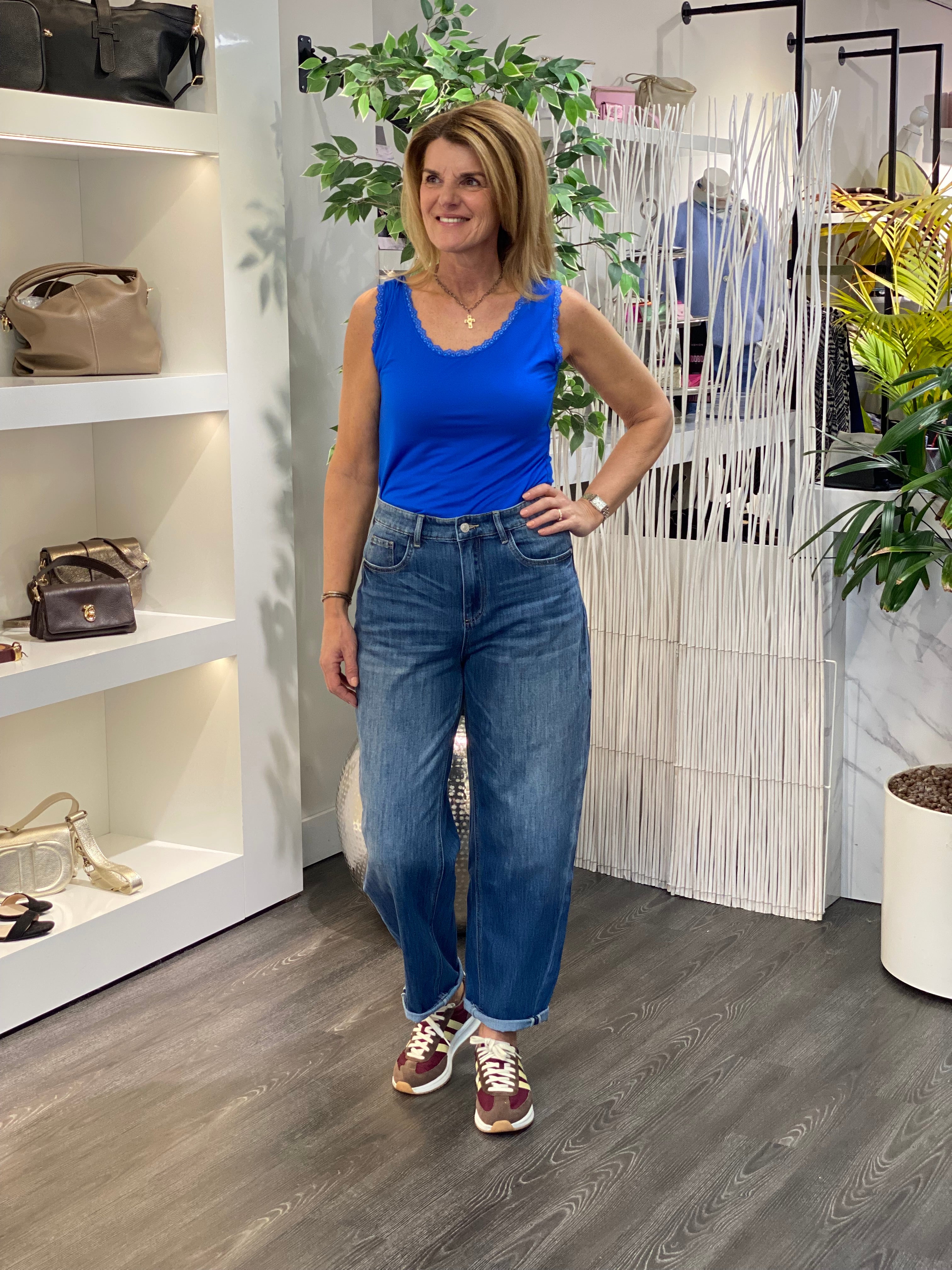 Hemd Top Valentine Kant S103 marineblauw