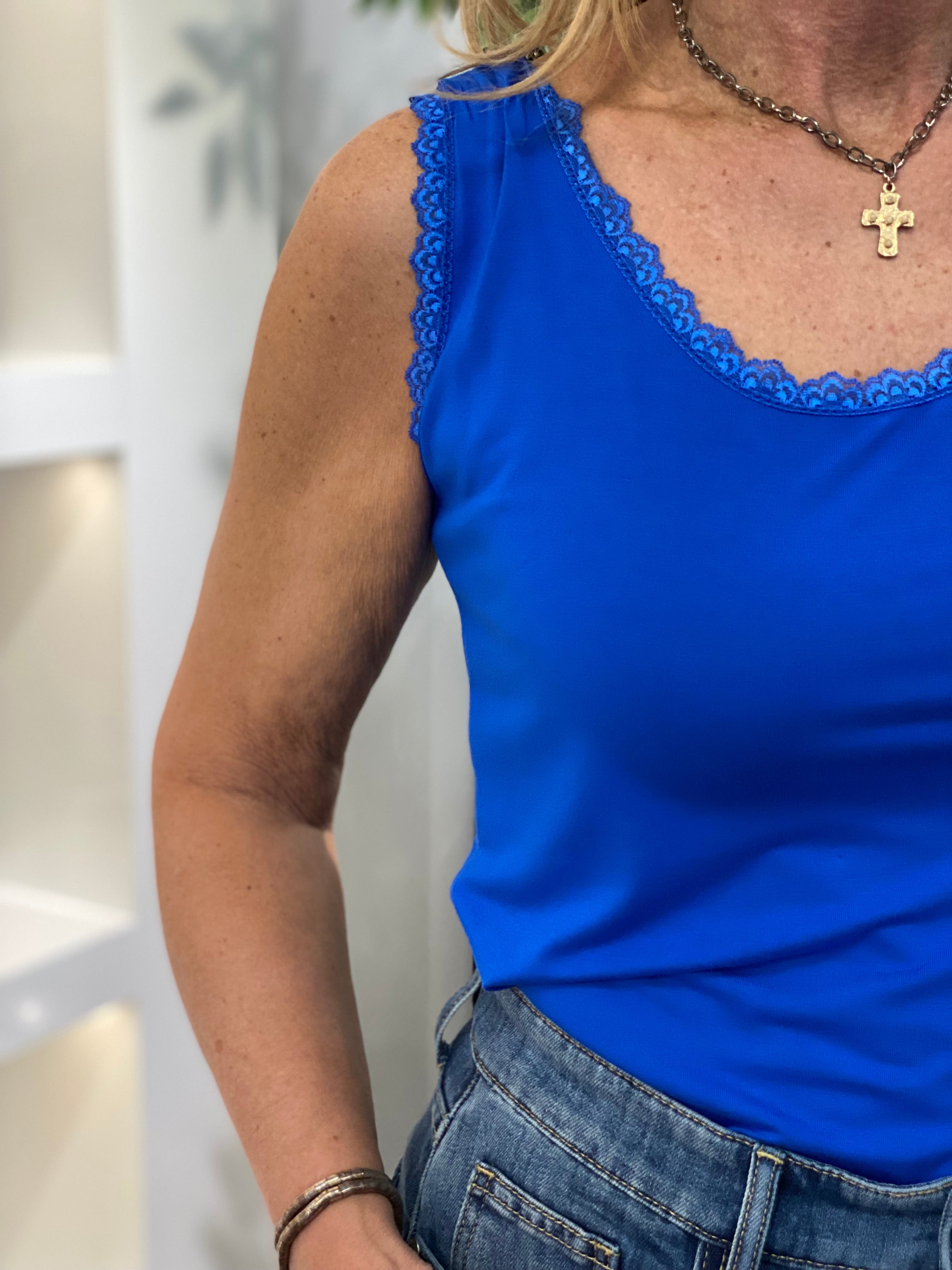 Hemd Top Valentine Kant S103 marineblauw