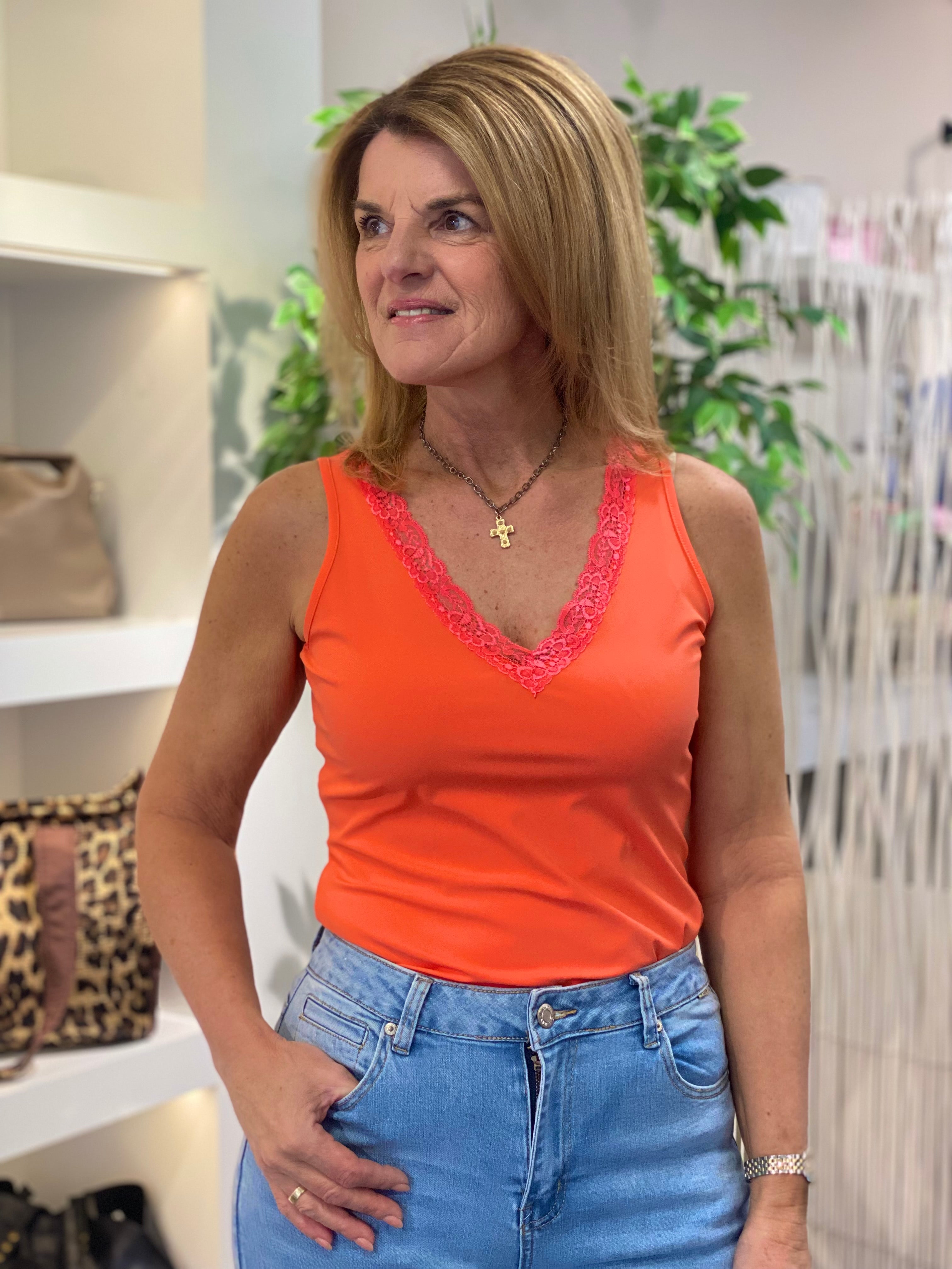 Angelle Milan Travelstof Top 2000 coral