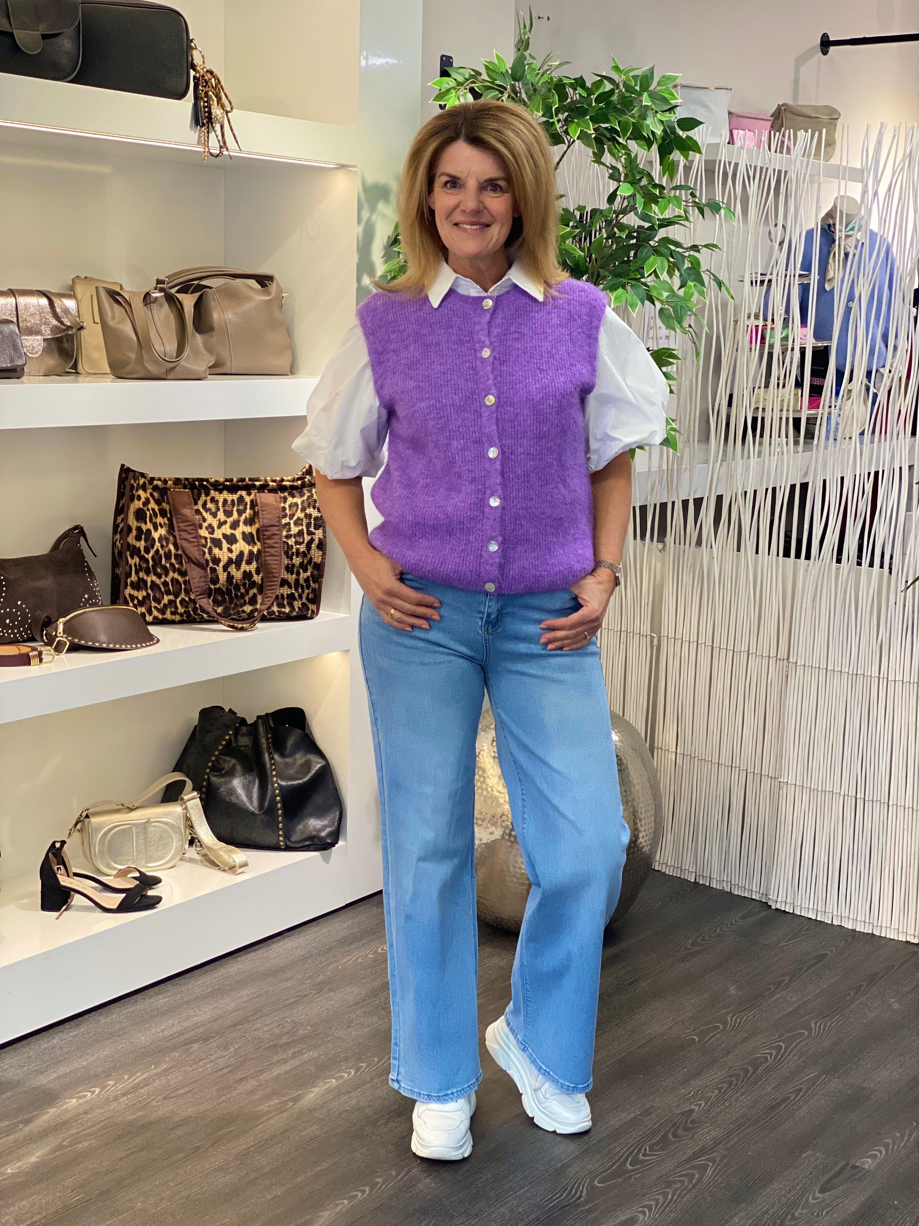 Gricceri Gebreid Gilet paars