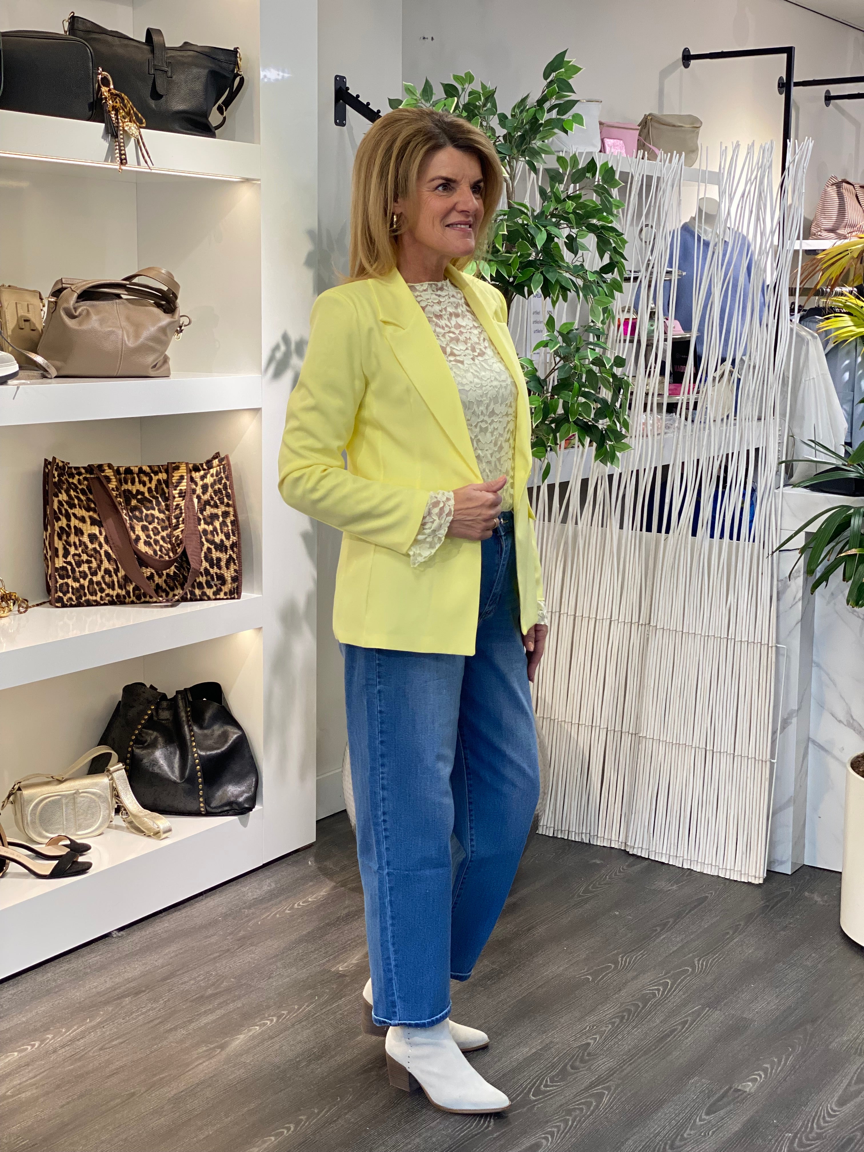 Fashion Halflange Blazer 0431 geel
