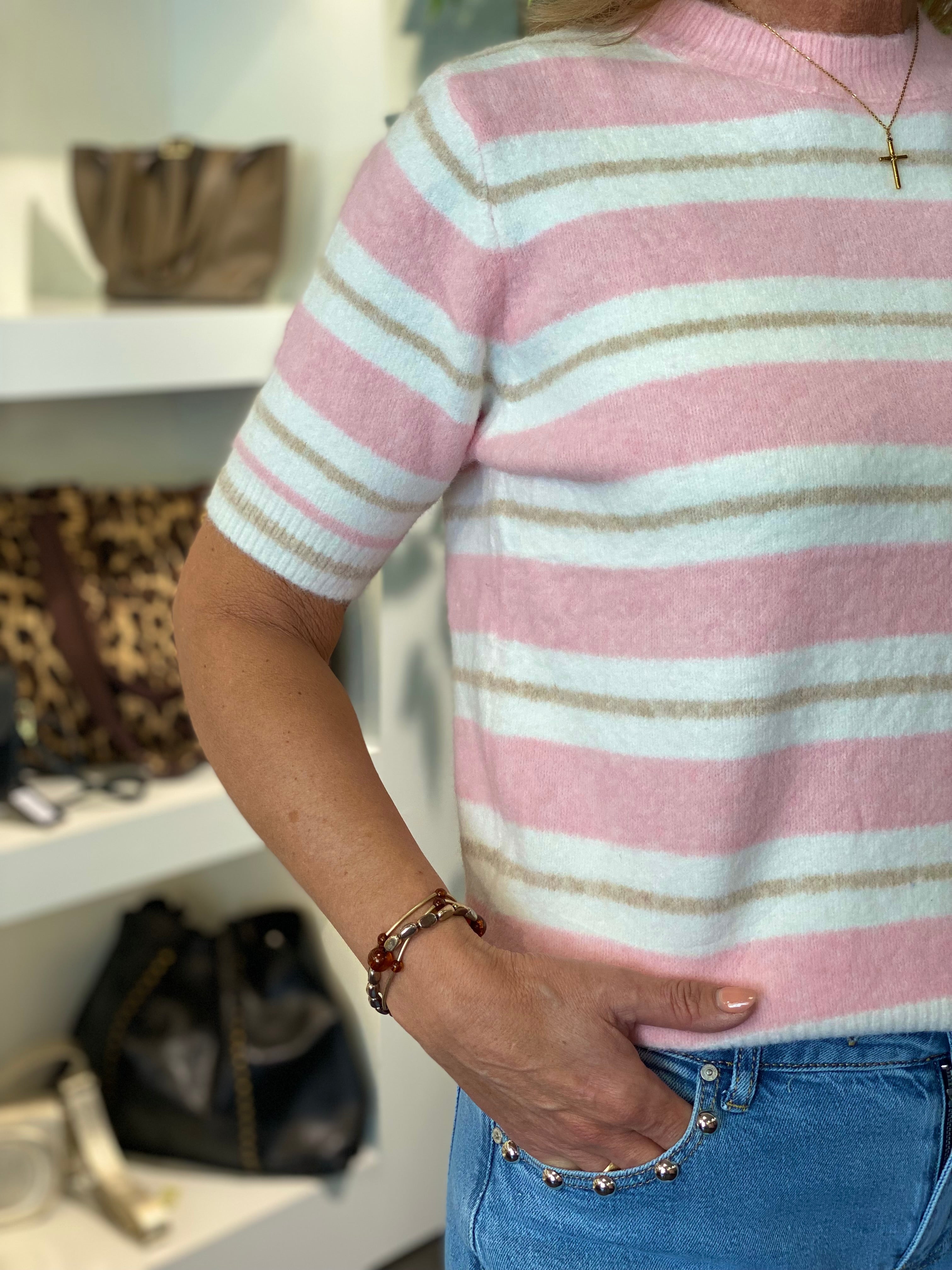 Gestreept Shirt 26SPL005 roze stripe