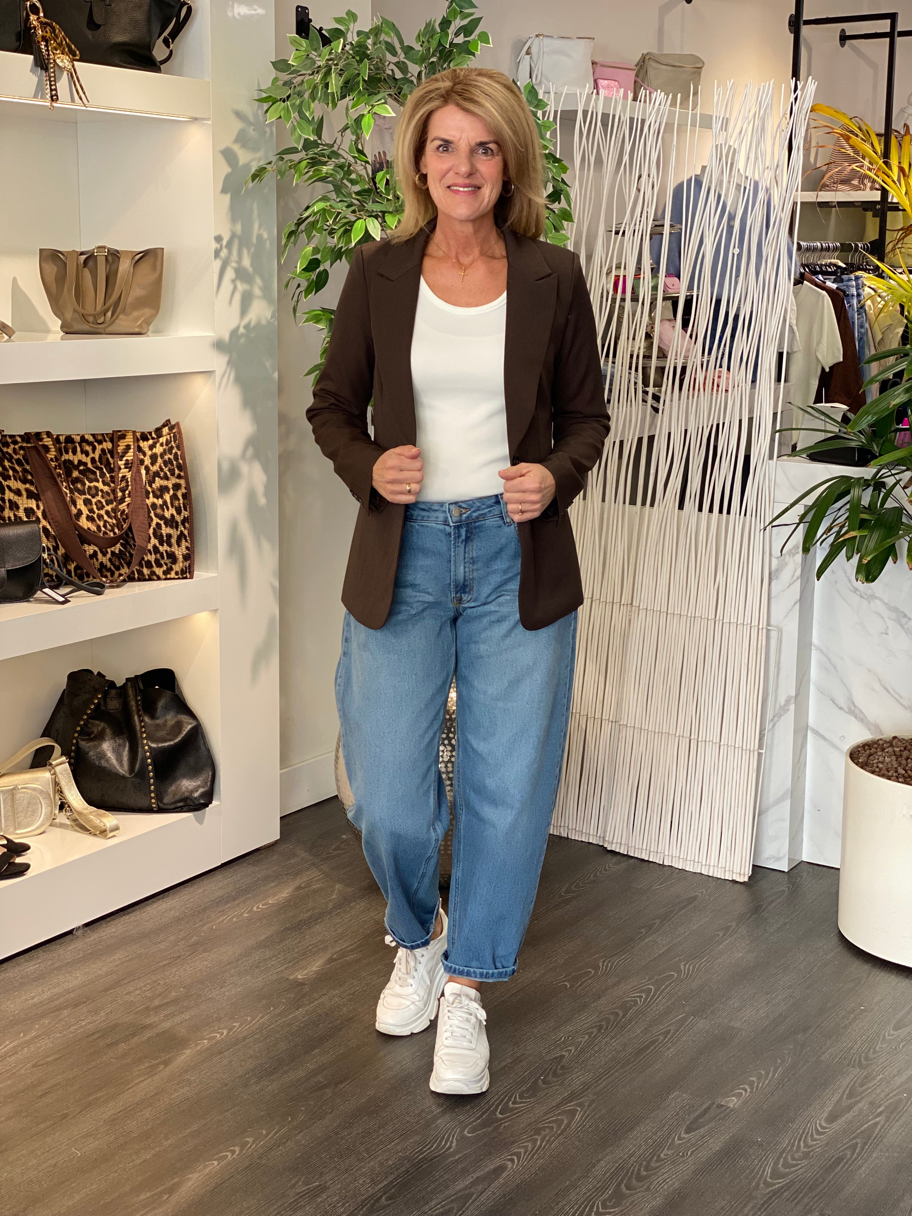 Fashion Halflange Blazer 0436 bruin