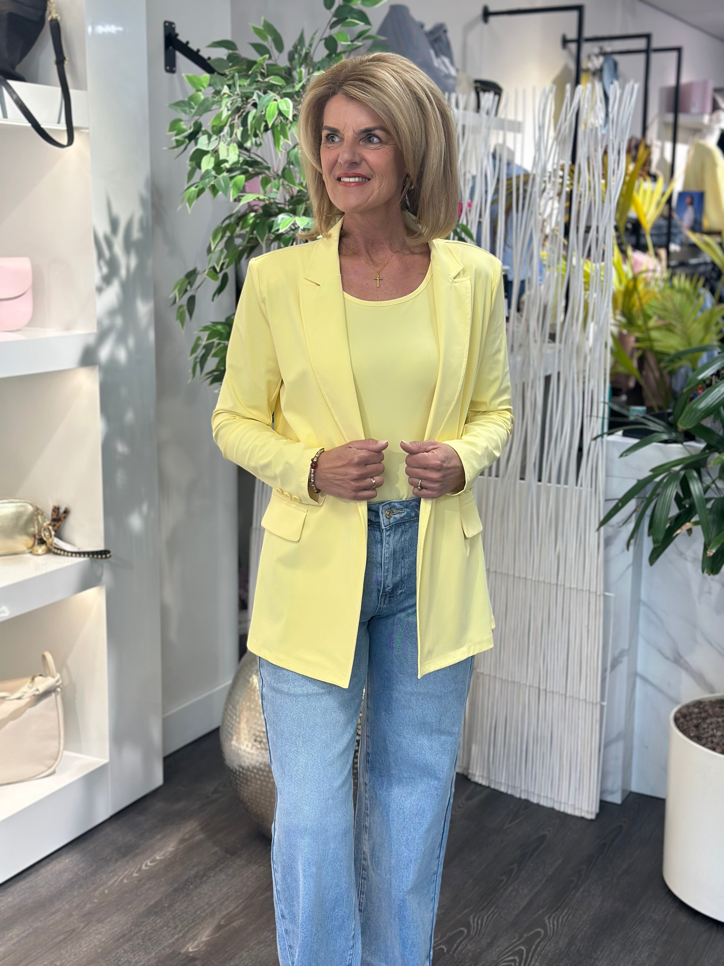 Mi Piace Travel Blazer Belted 202823 lemon yellow