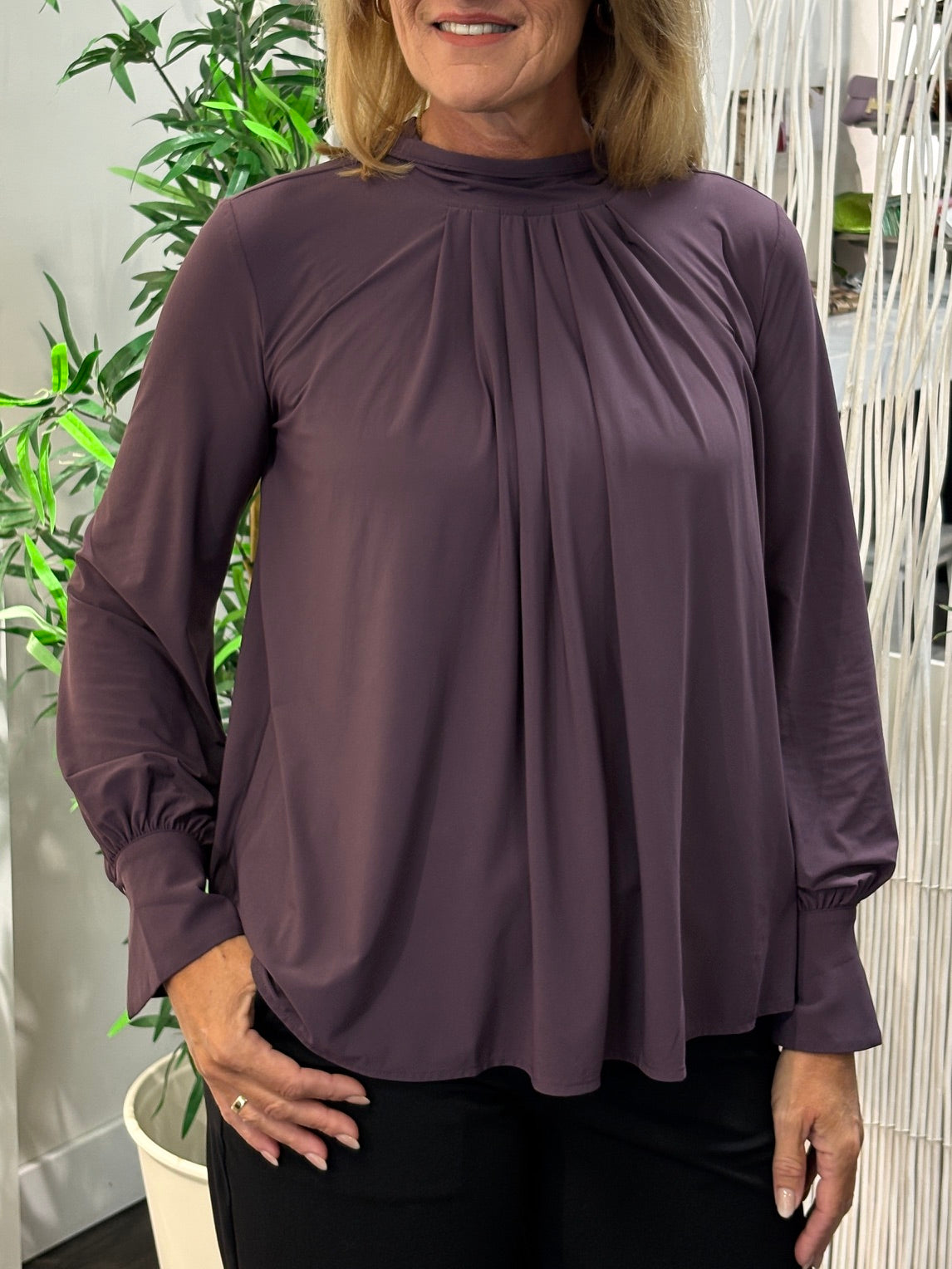 Mi Piace Blouse Bow Light 202774 Plum Perfect