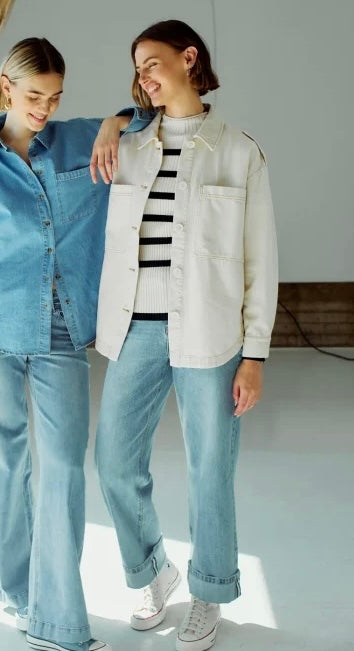 Freequent Midde Turn Up Jeans L32 light blue denim