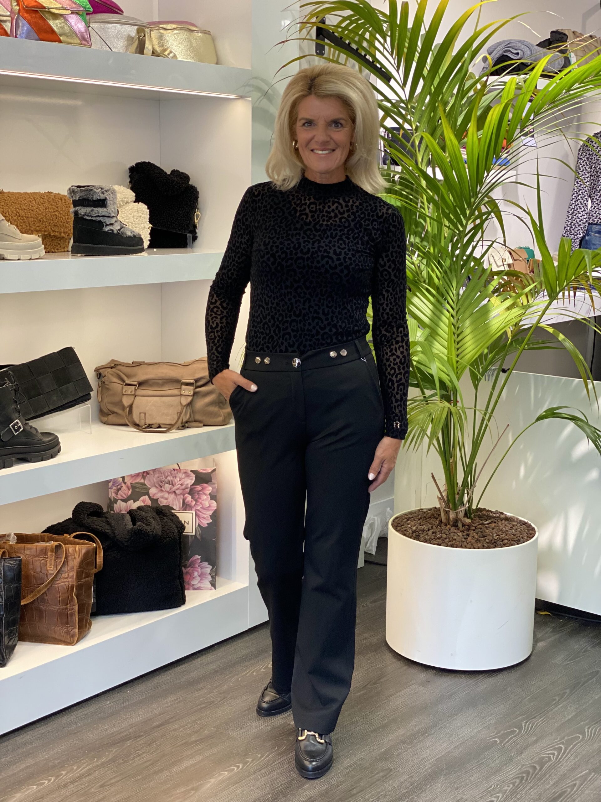 Freequent Iska Top zwart leopard