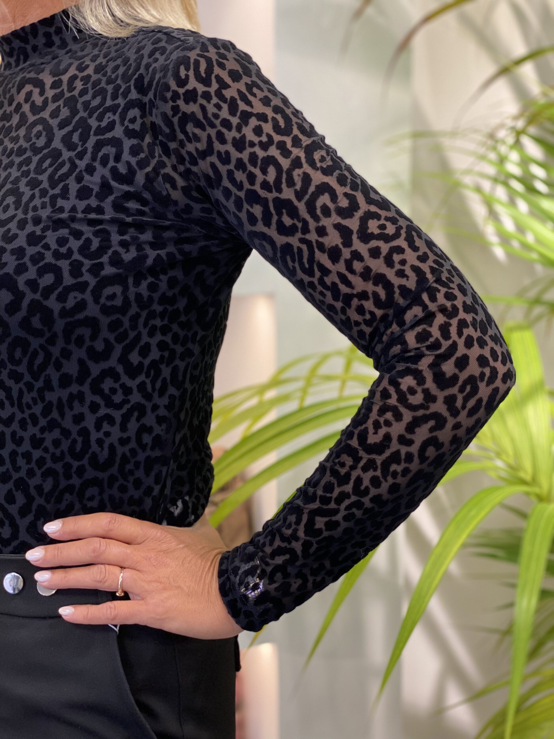 Freequent Iska Top zwart leopard