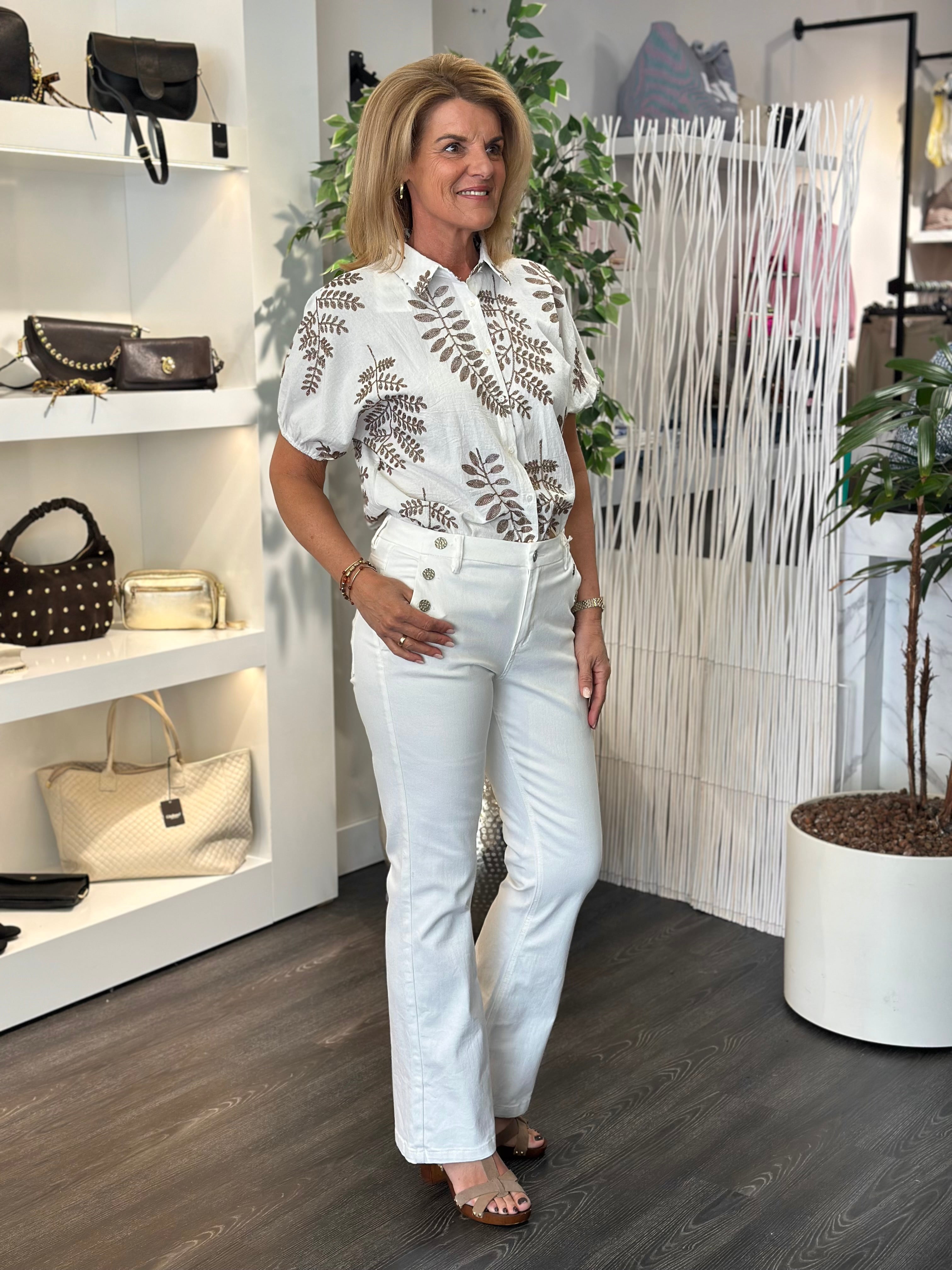 Red Button Bibette Off-White & Buttons Broek L33 offwhite