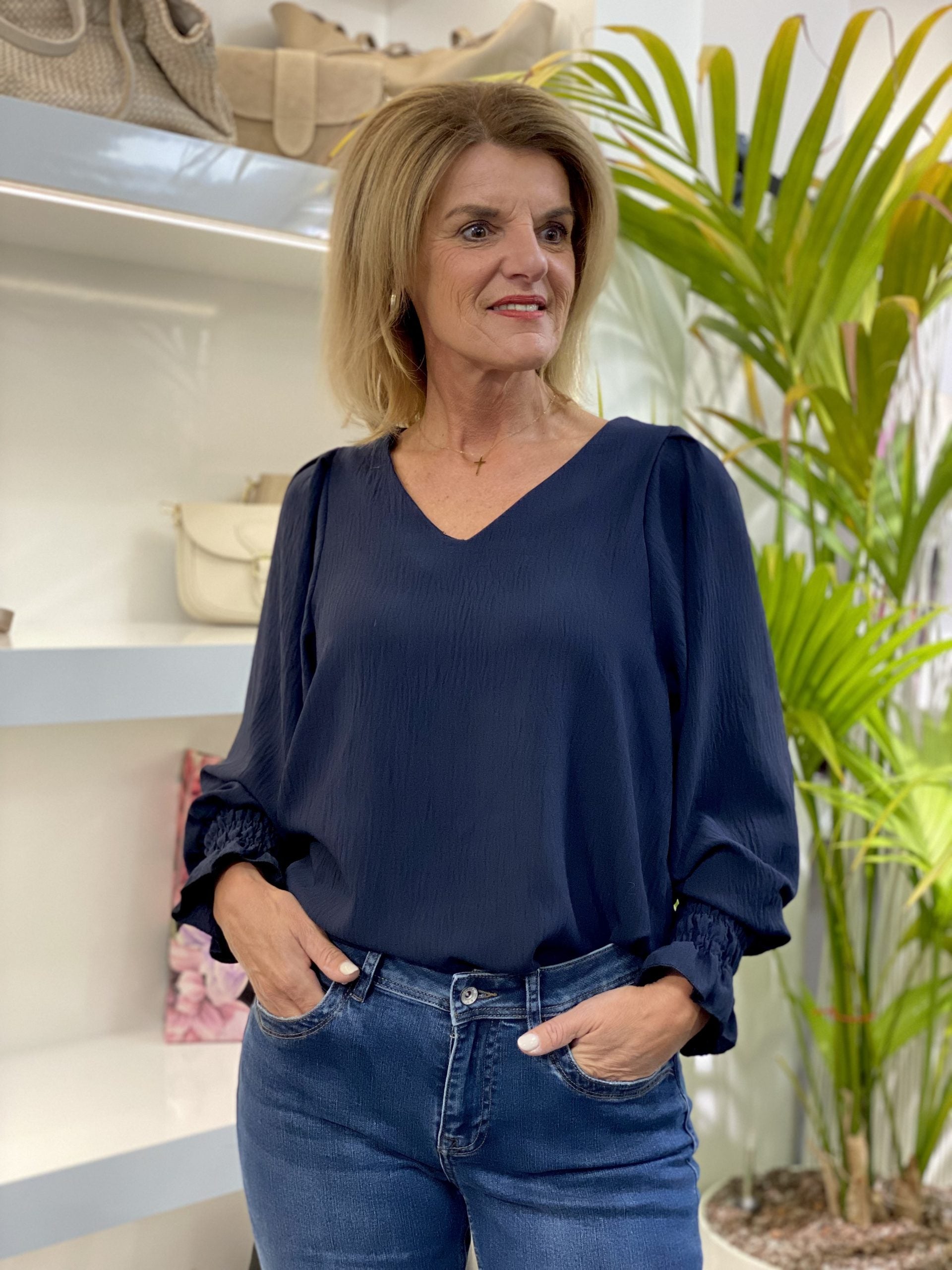 Azzurro Top 5025 donkerblauw