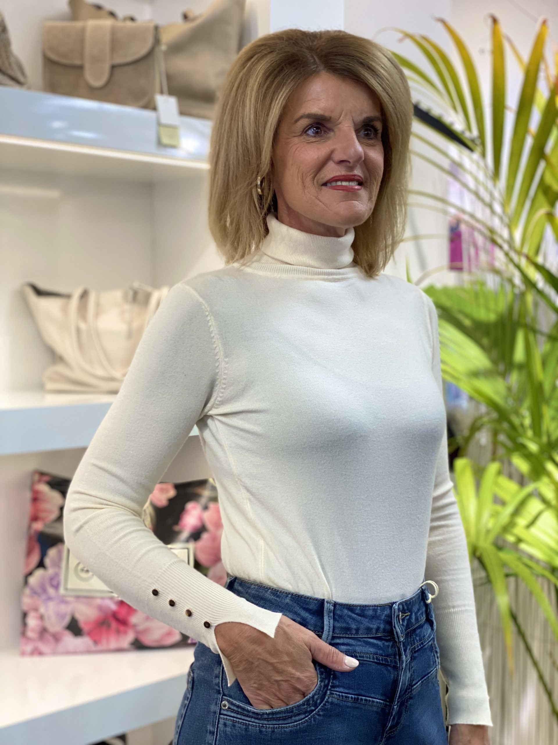 C&S Daye Knit Sweater wool white