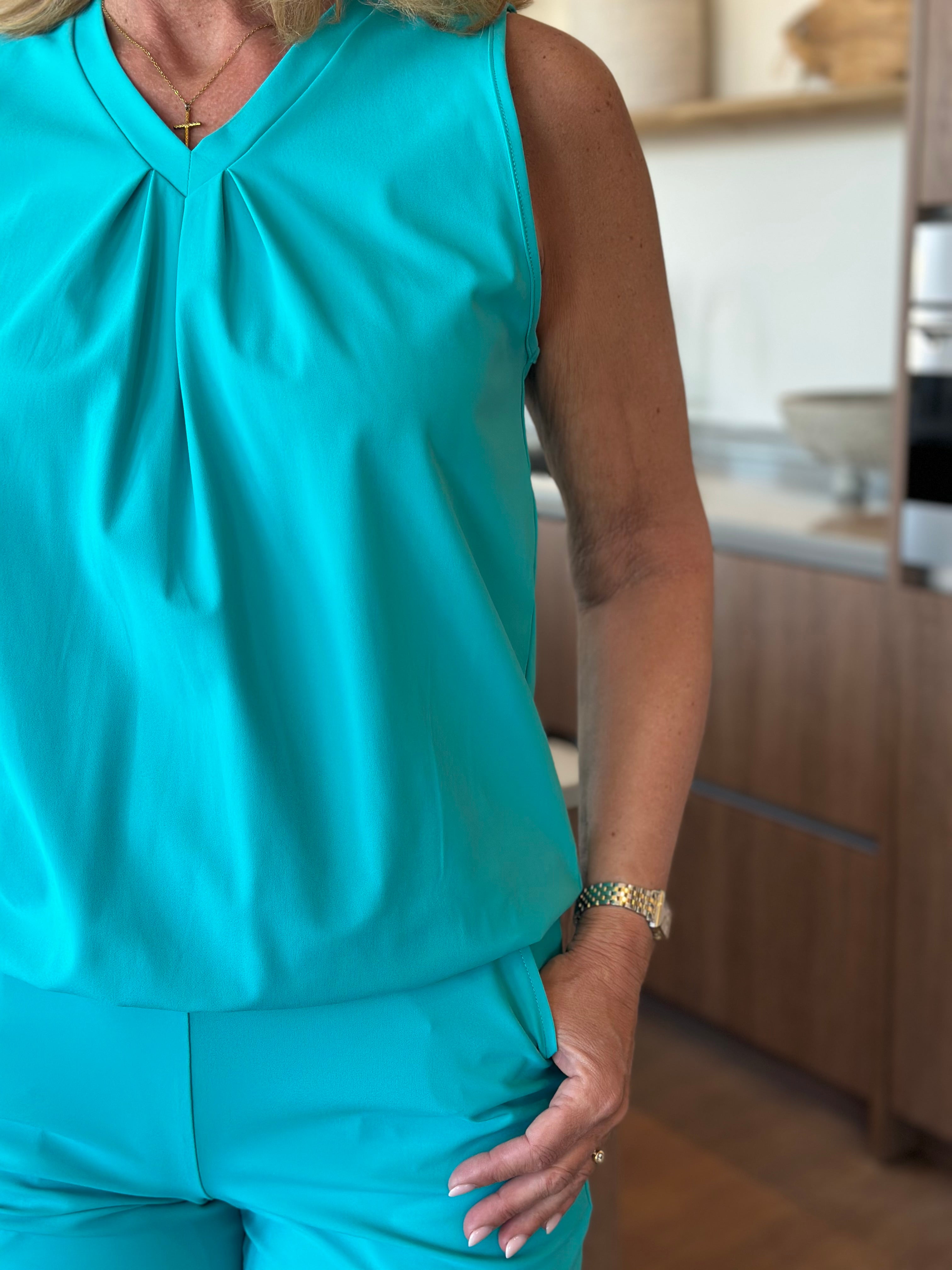 Mi Piace Travel Top Pleated 202814 virvidian green