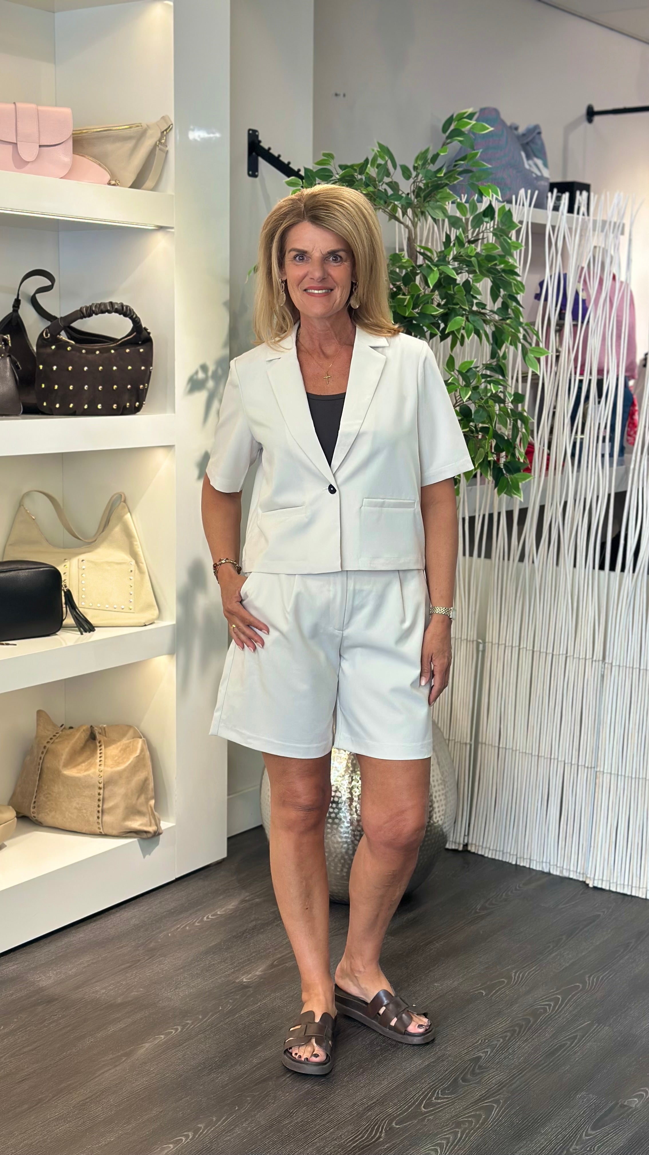 Freequent Maeve Blazer Cropped moonbeam