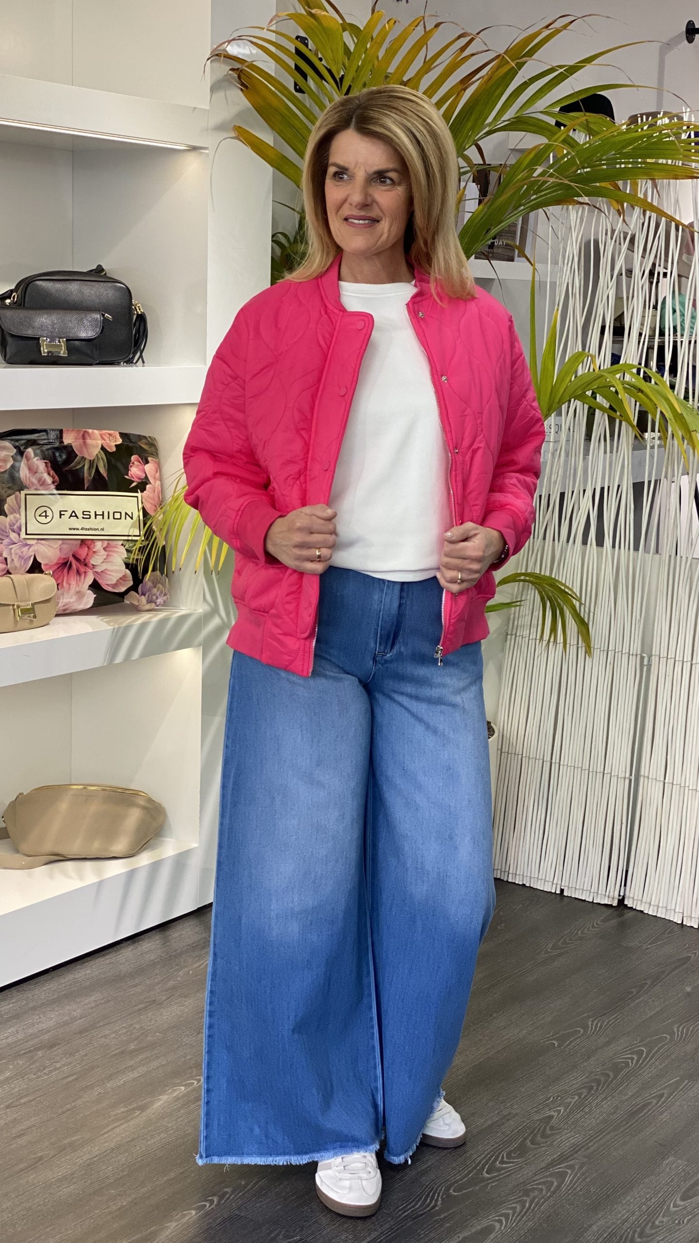 Azzurro Gewatteerd Jasje 9844 fuchsia